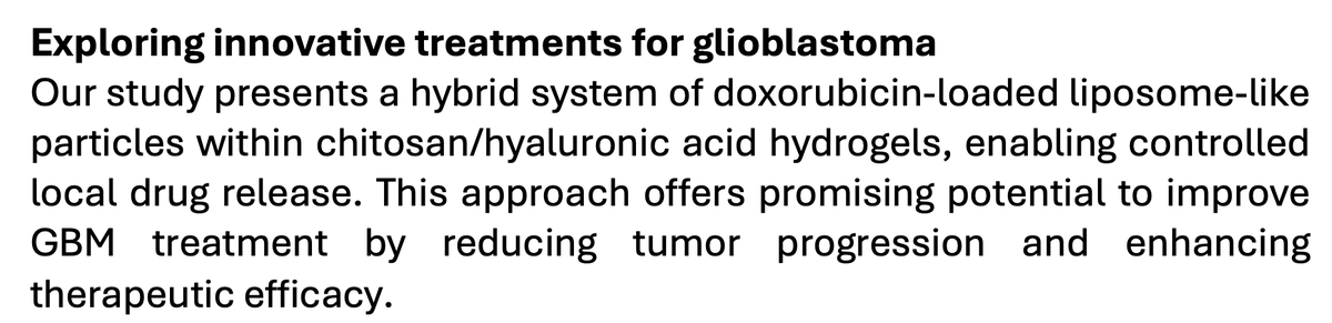 SevdeAltuntas's tweet image. 📢📢📢 Paper alert!!!
Thanks to everyone who contributed. 🙌
#AltuntasLab @BiyomaTR #Glioblastoma #DrugDelivery #CancerResearch 
sciencedirect.com/science/articl…