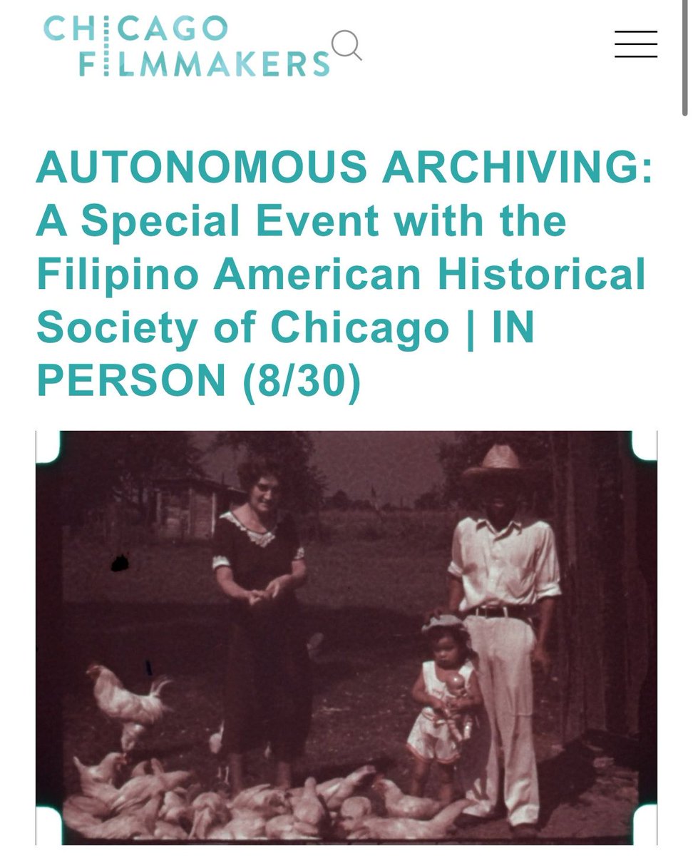 Join FAHSC's special watch party of Nicholas "Uncle Nick" Viernes' 16mm home movies this Friday, 8/30, 7pm at Chicago Filmmakers.

Admission is $10 each, but you can email coop [at] chicagofilmmakers.org to inquire about free admission: chicagofilmmakers.org/upcoming-scree…