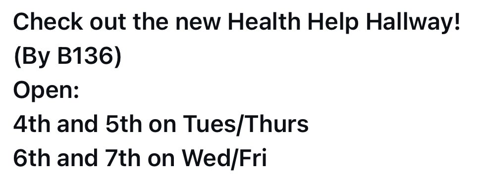 Have Health class?
Come see me!!! 
<a href="/WAcounseling129/">West Aurora Counseling Department</a> <a href="/WestAuroraHS/">West Aurora High School</a>