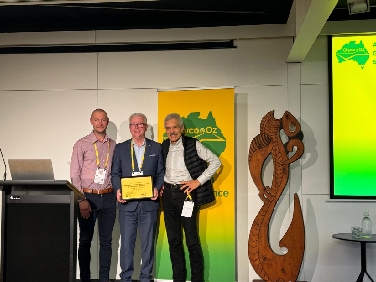 Sayantani Chatterjee (@csayantani9) on Twitter photo <a href="/AGS52024/">AGS5</a> opening day highlights:
Engaging award lectures on systems glycobiology <a href="/KawaharaSRebeca/">Rebeca Kawahara</a> (<a href="/ProteinMetrics/">Protein Metrics</a>) and tryp C-mannosylation <a href="/ethangbaus/">Ethan Goddard-Borger</a> (<a href="/Shimadzu/">Shimadzu</a>) 24 and inaugural lifetime membership of <a href="/ozglyco/">Australian Glycoscience Society</a> to Distinguished Prof <a href="/MarkvonI/">Mark von Itzstein AO</a> (<a href="/bruker/">Bruker</a>) <a href="/AGS52024/">AGS5</a> opening day highlights:
Engaging award lectures on systems glycobiology <a href="/KawaharaSRebeca/">Rebeca Kawahara</a> (<a href="/ProteinMetrics/">Protein Metrics</a>) and tryp C-mannosylation <a href="/ethangbaus/">Ethan Goddard-Borger</a> (<a href="/Shimadzu/">Shimadzu</a>) 24 and inaugural lifetime membership of <a href="/ozglyco/">Australian Glycoscience Society</a> to Distinguished Prof <a href="/MarkvonI/">Mark von Itzstein AO</a> (<a href="/bruker/">Bruker</a>)