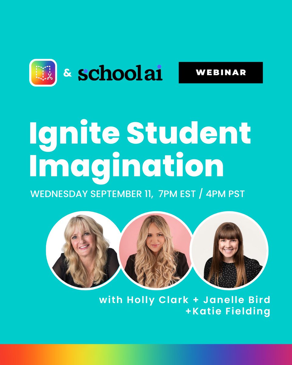Book Creator Team (@bookcreatorapp) on Twitter photo ๐ Get ready to ignite student imagination! Join us for an inspiring webinar with the incredible Holly Clark (<a href="/HollyClarkEdu/">Holly Clark - The AI Infused Classroom</a>) and Janelle (<a href="/edu_janelle/">Janelle | Community @ SchoolAI</a>) from <a href="/getschoolai/">SchoolAI</a>.
๐ Register now: hubs.la/Q02MP18v0 ๐ Get ready to ignite student imagination! Join us for an inspiring webinar with the incredible Holly Clark (<a href="/HollyClarkEdu/">Holly Clark - The AI Infused Classroom</a>) and Janelle (<a href="/edu_janelle/">Janelle | Community @ SchoolAI</a>) from <a href="/getschoolai/">SchoolAI</a>.
๐ Register now: hubs.la/Q02MP18v0