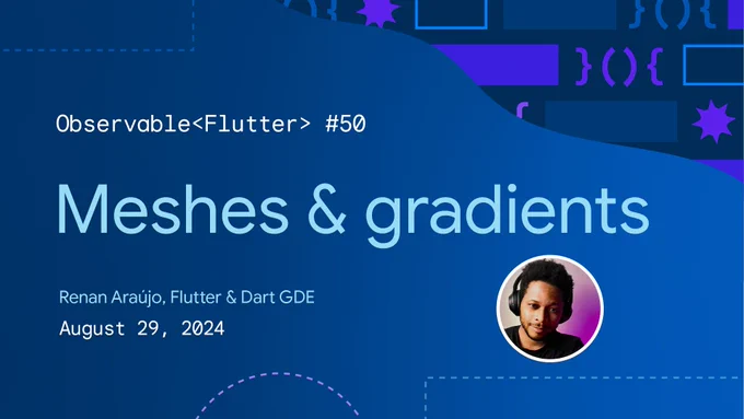 A blue YouTube thumbnail that says "meshes and gradients"