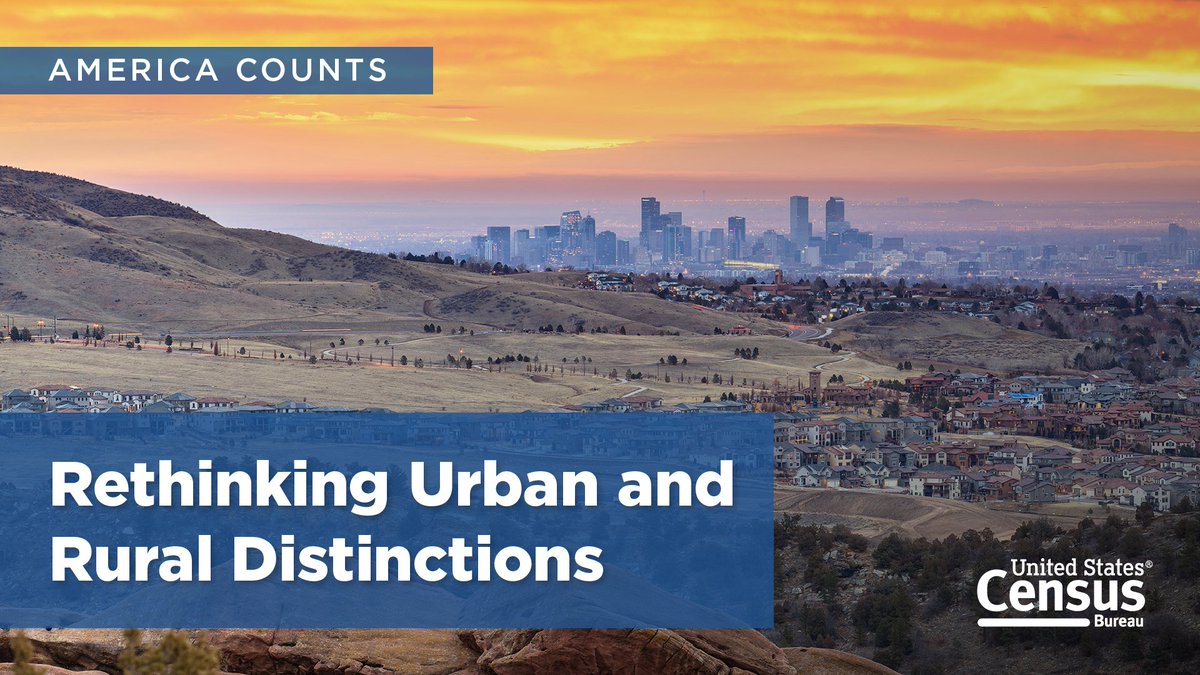 uscensusbureau's tweet photo. The increasing connectedness between people who live in rural areas but work in urban areas highlights an interesting dynamic: a melding of rural and urban economies.

Read about the blurring line between rural and urban in our #AmericaCounts story.

▶️ https://t.co/Bq2fjRMkPT https://t.co/eaXs9rTjc8