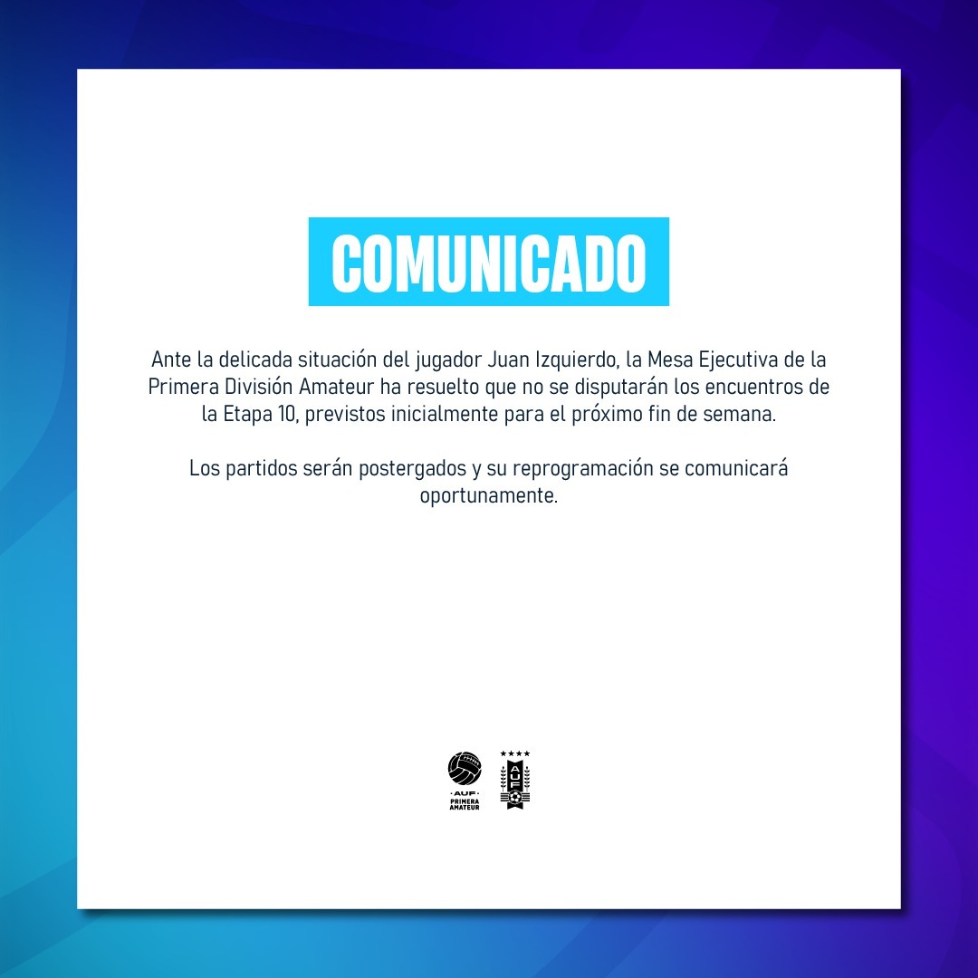 [𝐂𝐎𝐌𝐔𝐍𝐈𝐂𝐀𝐃𝐎]

📌 Mesa Ejecutiva @AmateurAUF

#FuerzaJuan