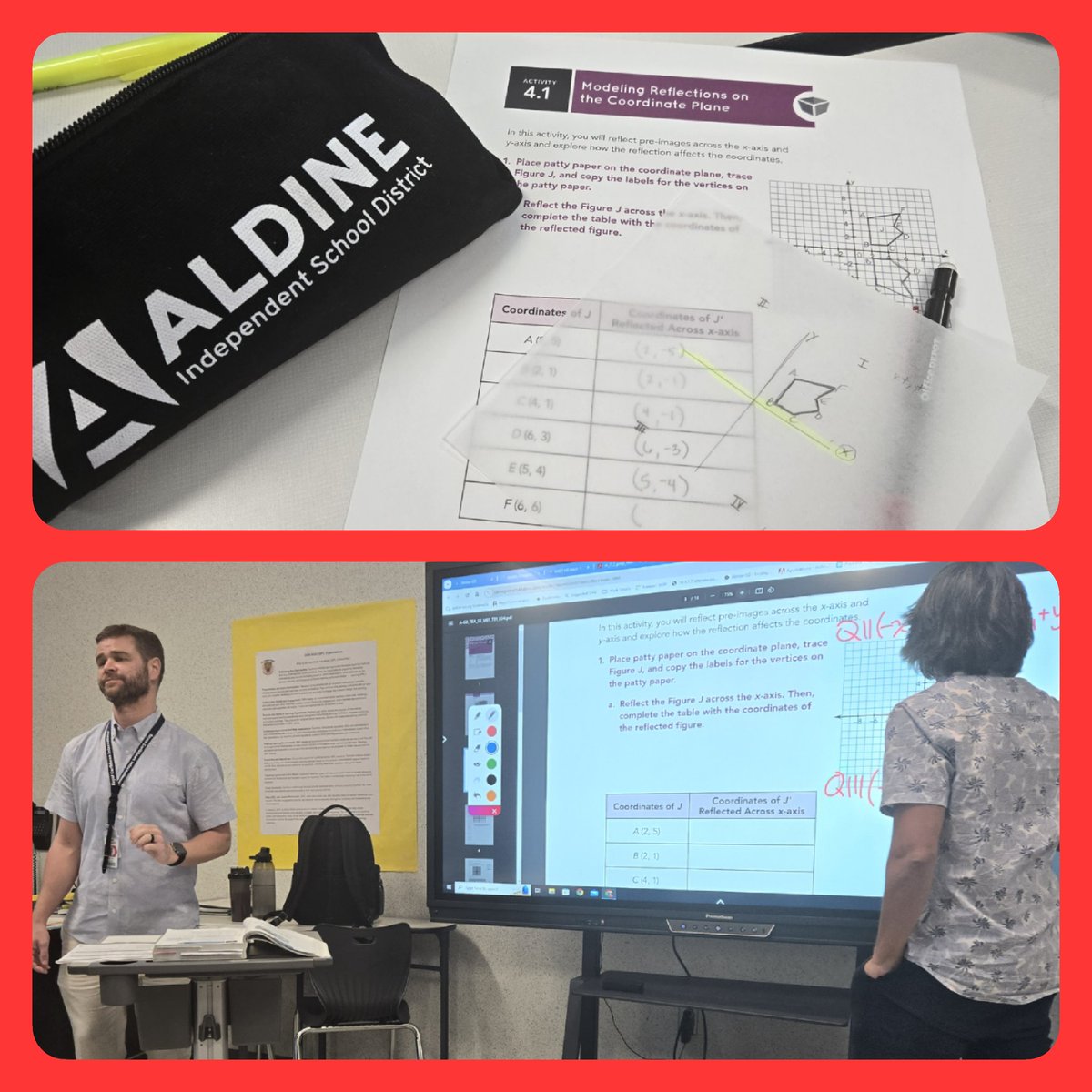 "Mirror Mirror" on the wall... which district does the best rehearsals of all?
Great job, Mr. Liles and the 8th grade <a href="/MeadMS_AISD/">Mead Middle School</a> Math team for diving into reflections! #AldineImpact #Math4Ward <a href="/terridosborne/">Dr. Terri Osborne</a>