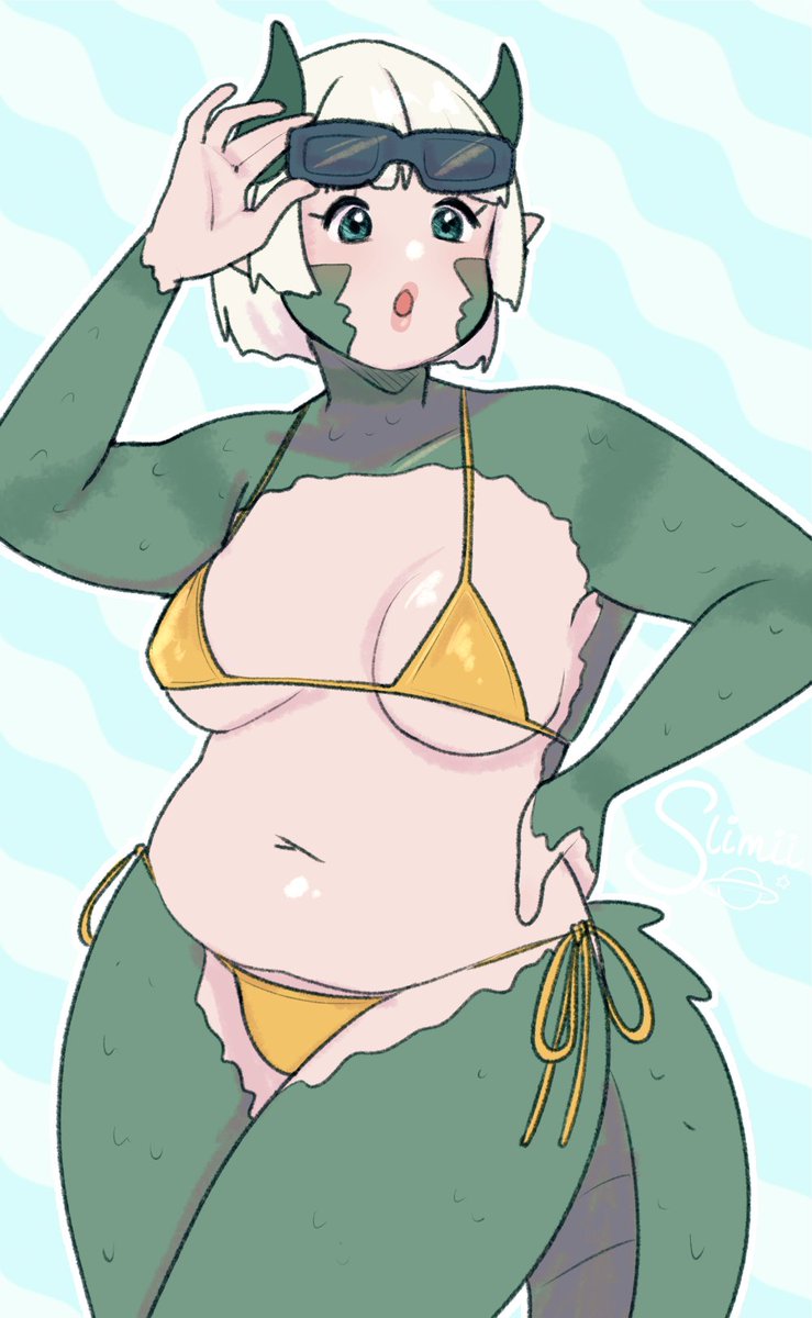 slimiiart's tweet photo. Gold bikini https://t.co/yhWkSeDTH9