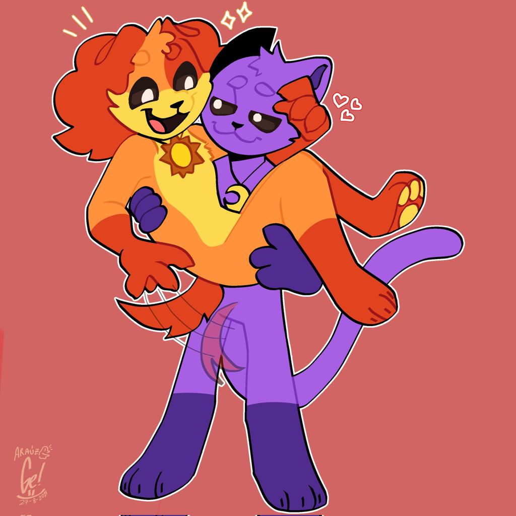 Cha0sSweet1e's tweet image. Primera vez en 5 años que vuelvo hacer este tipo de retos hehe 💜🧡
#SmilingCritters
#dogday #catnap