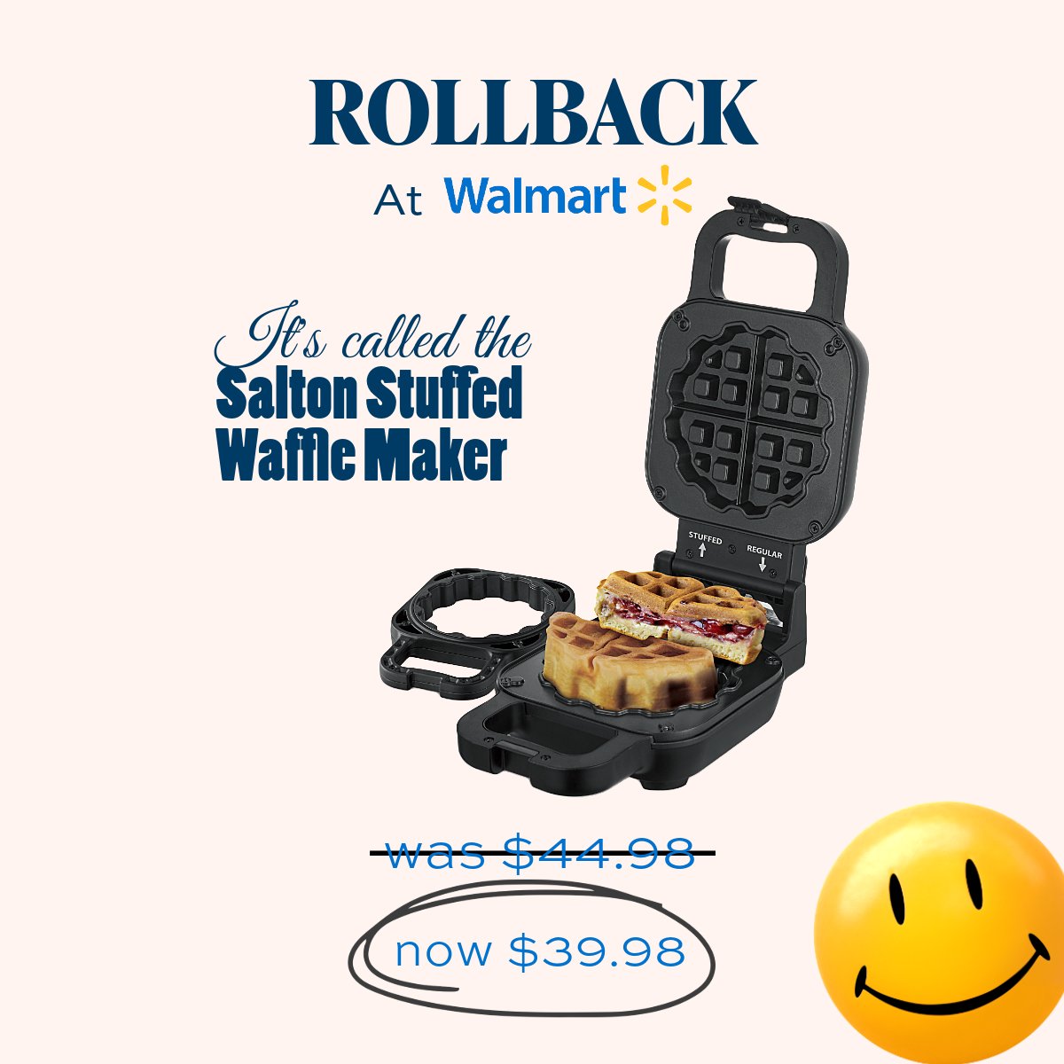 SaltonGroup's tweet image. 🥞 Waffles, but make them STUFFED! @walmartcanada 🧇 
 
Elevate your breakfast, lunch, or dinner with the Salton STUFFED Waffle Maker, now on rollback @walmartcanada for just $39.98 (was $44.98)! 😍🍓🍫
 
#WaffleMagic #SaltonSaves #StuffedWaffles #WalmartDeals