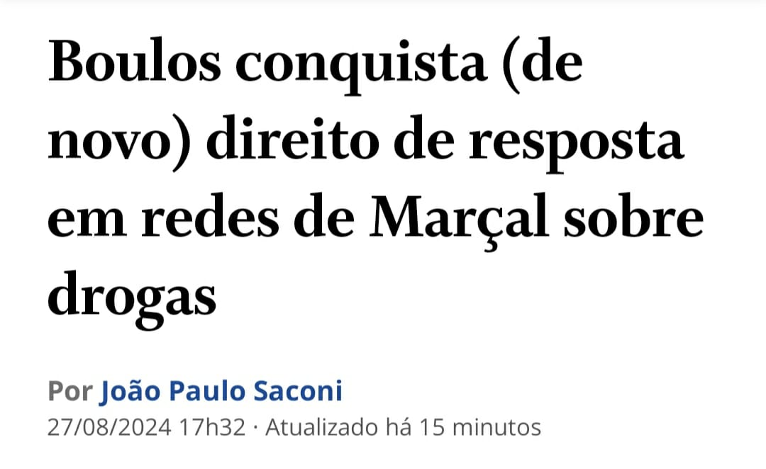 Eu não vou permitir que essa eleição seja pautada por uma mentira absurda. O sujeito que se acha acima da lei terá que publicar minha resposta nas suas redes. E não adianta ficar entrando com recurso, porque dessa vez o caso não vai prescrever.