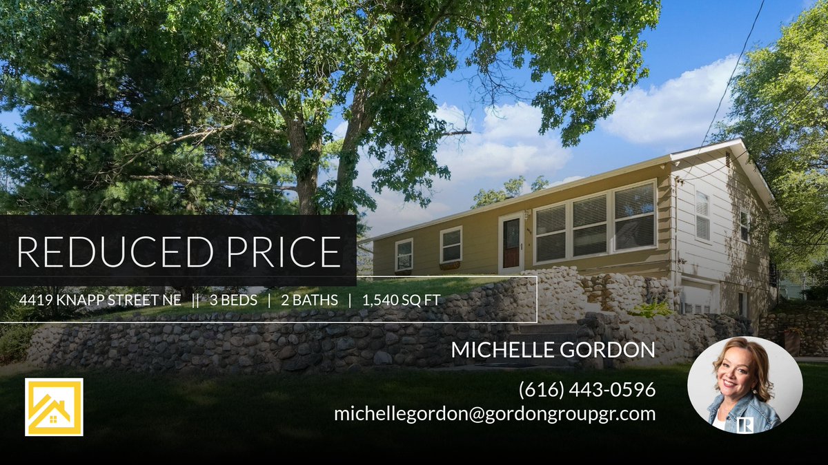michellegordon's tweet photo. 📍 Reduced Price 📍 This recently reduced home at 4419 Knapp Street Ne in Grand Rapids won't last long, so, don't wait to set up a showing! Reach out here or at (616) 443-0596 for more information!

Michelle Gordon 
Associate Broke... https://t.co/j3snkVIFPl https://t.co/UoXgsaYX3U