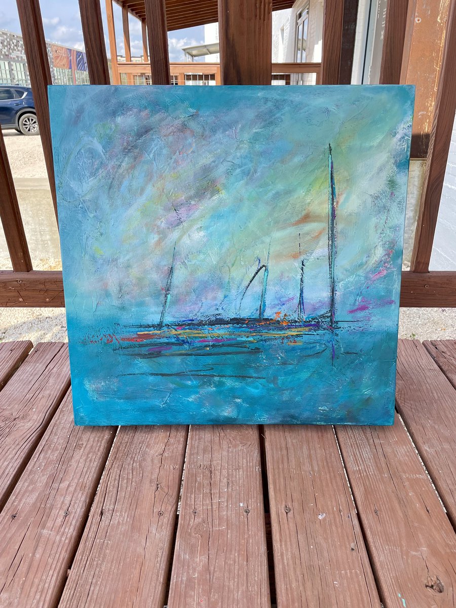 I completed this painting late last week. I titled it “Surrender” because I had a hard time. I “painted” this canvas over and over again about three times before it felt right. Surrender is about letting go and letting it flow. 

Acrylic and charcoal on canvas | 24” x 24” x 2.5”