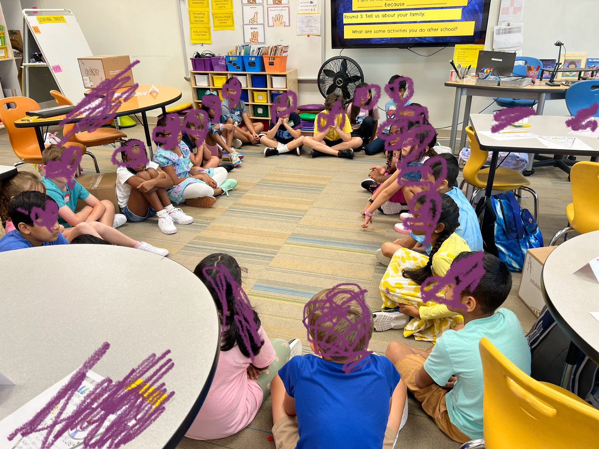 Day 1 of 24-25 school year was joyful with my fresh third graders! In love with them already! ⁦This was our morning meeting! <a href="/HortonsCreekES/">Hortons Creek ES</a>⁩ #togetherisbetter #hawksdoitdifferent #otherhawksmatter ⁦<a href="/NorthwestWCPSS/">WCPSS Northwestern</a>⁩