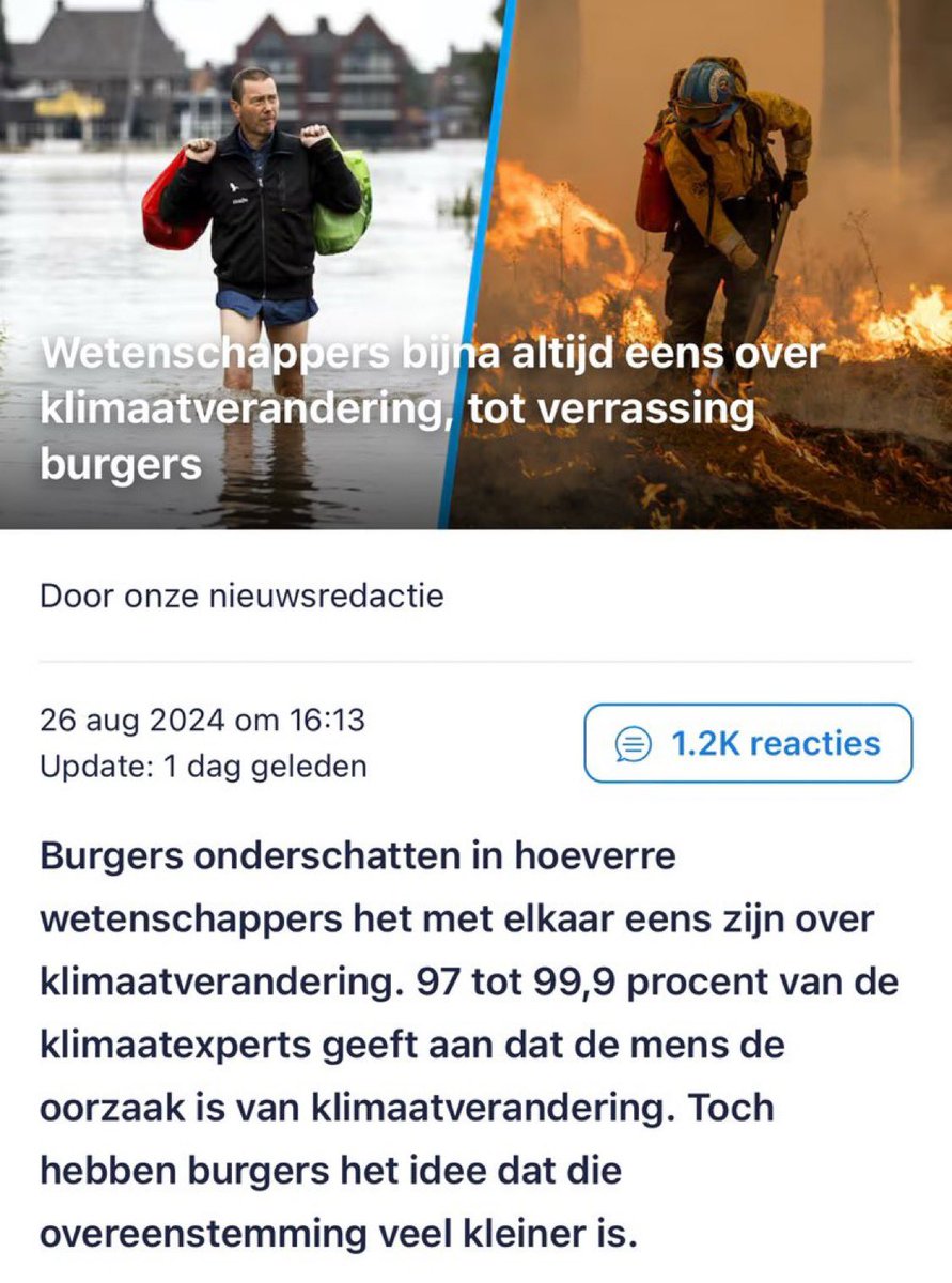 97-99,9% procent van de wetenschappers concluderen het ene, maar John00273729200🚜⚓️ vindt het andere, dus de waarheid zal ergens in het midden liggen.