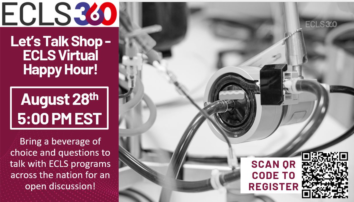 What’s shakin in your #ECMO program? Register to join our “Let’s Talk Shop” #ECLS happy hour led by <a href="/HeidiDalton26/">Heidi J Dalton MD</a> to chat with expert physicians, program directors, and perfusionists from around the country. 

Register: 
attendee.gotowebinar.com/register/44845…

#ICU #pedsICU #neotwitter