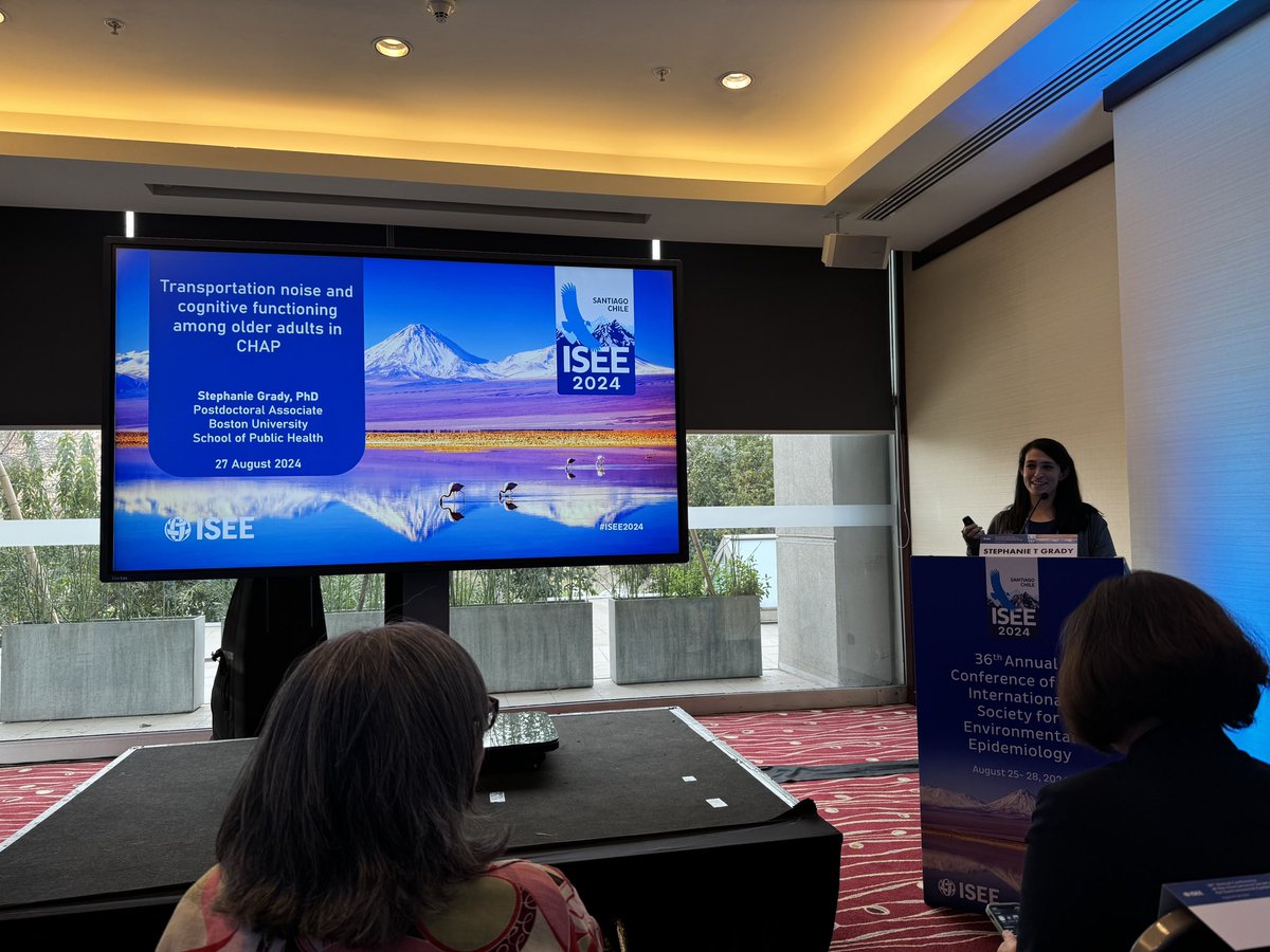 Cindy Hu (@cindyrobinhu) on Twitter photo Dr. @stephaniegrady0 gave a fantastic presentation today on transportation noise and cognitive functioning at #ISEE2024! ✈️🚙 <a href="/ISEE_global/">ISEE Env Epi</a> Dr. @stephaniegrady0 gave a fantastic presentation today on transportation noise and cognitive functioning at #ISEE2024! ✈️🚙 <a href="/ISEE_global/">ISEE Env Epi</a>