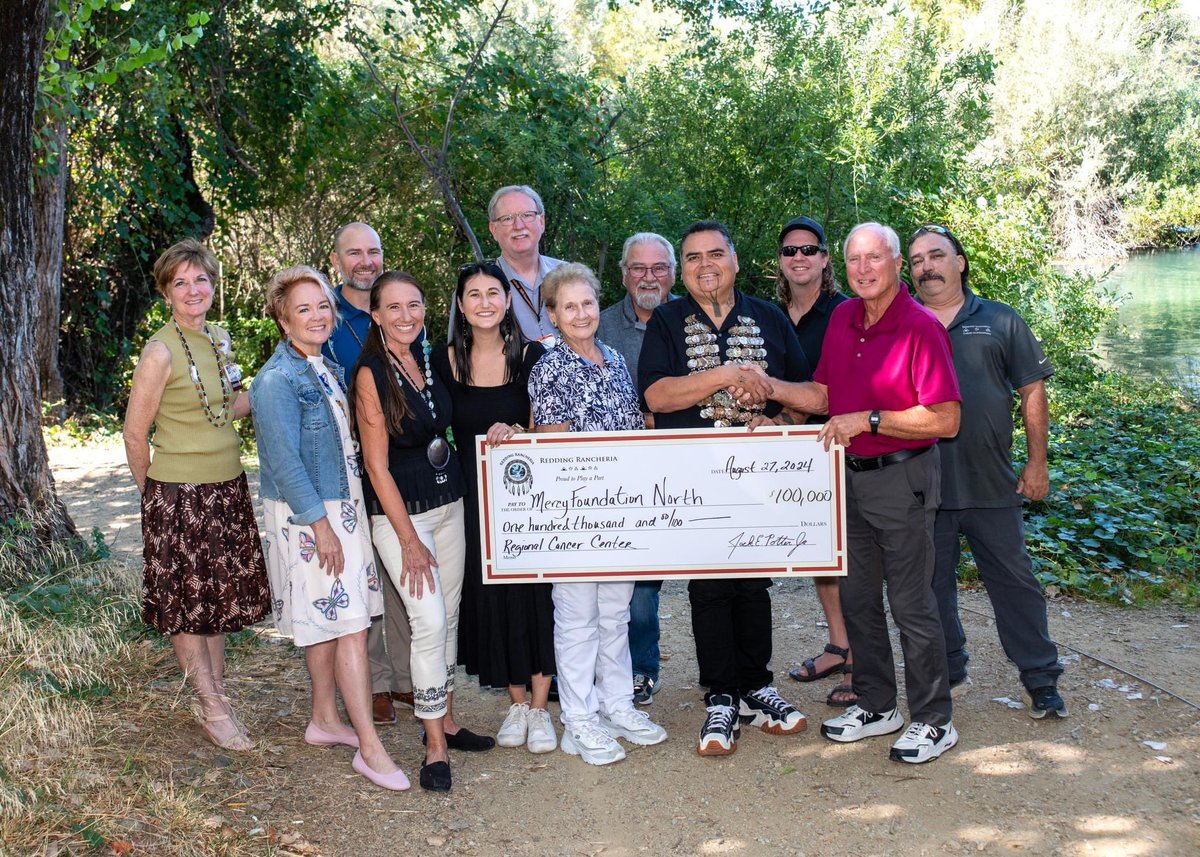 Redding Rancheria (@rrancheria) on Twitter photo The Redding Rancheria Tribal Council presented a $100,000 check to Mercy Foundation North for the Regional Cancer Center located near the Sacramento River and Nur Pon Space. #reddingrancheria <a href="/WRResortCasino/">Win-River Resort</a> <a href="/MercyFdnNorth/">MercyFoundationNorth</a> The Redding Rancheria Tribal Council presented a $100,000 check to Mercy Foundation North for the Regional Cancer Center located near the Sacramento River and Nur Pon Space. #reddingrancheria <a href="/WRResortCasino/">Win-River Resort</a> <a href="/MercyFdnNorth/">MercyFoundationNorth</a>