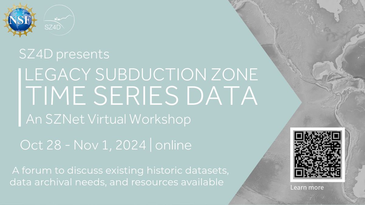 Join us at the next SZNet Virtual Workshop about historic unarchived datasets, data archival needs, and available archival resources.

Have a dataset you want to make more accessible but need support? Sign up to give a talk. Learn more at:
bit.ly/3Z19Rur