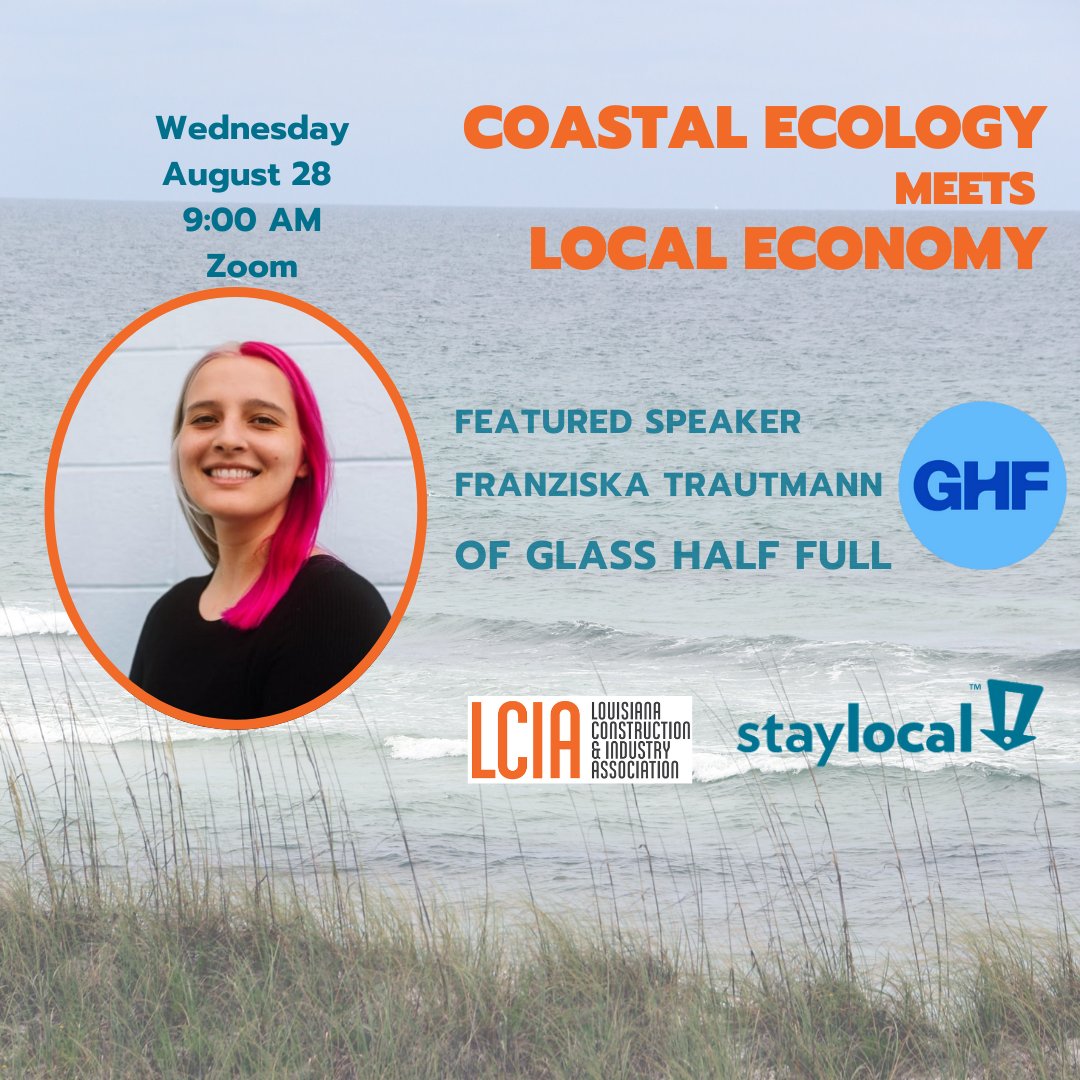 Learn how a Louisiana based company is achieving the triple bottom line, processing glass waste into construction material for land barrier replacement. Please join us on Zoom at 9 am today! bit.ly/3LuJlSn #HurricaneSeason