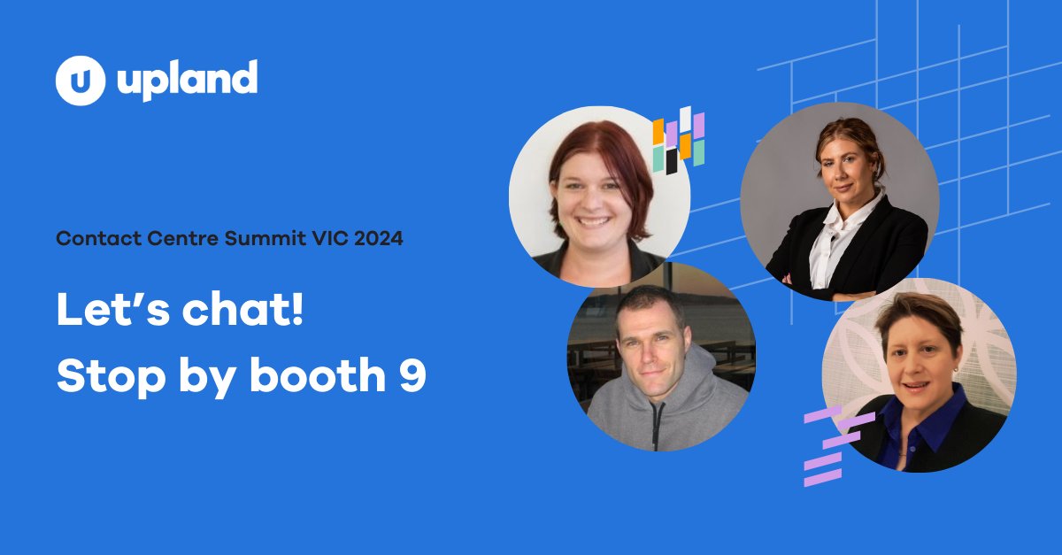 Melbourne, it's time for Contact Center Summit! Come visit with Upland Software at Booth 9 today at Marvel Stadium.