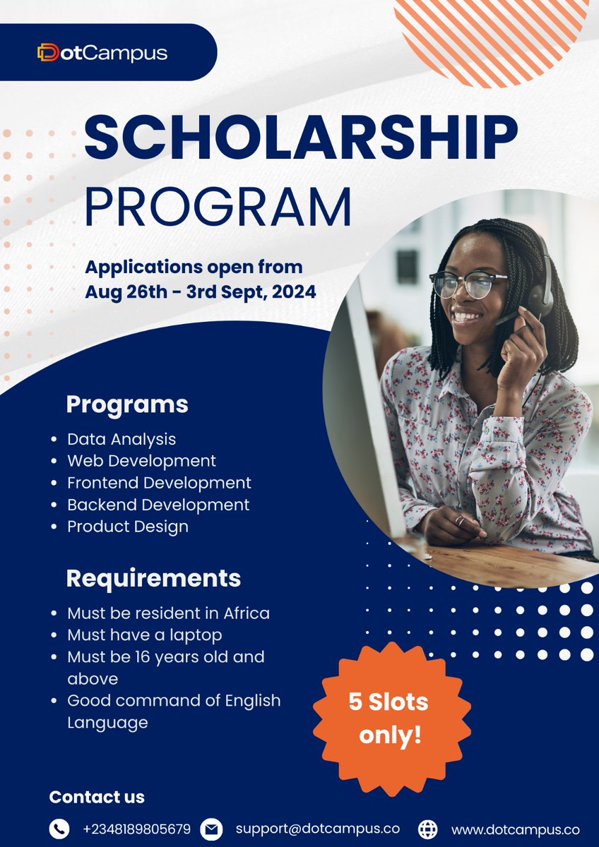DotCampusHQ's tweet photo. We're excited to announce the Dot Campus Scholarship Program for Q3!

This quarter, five lucky individuals will receive full scholarships to learn software engineering, product design, or data analysis with us. https://t.co/6JACwPPMRU