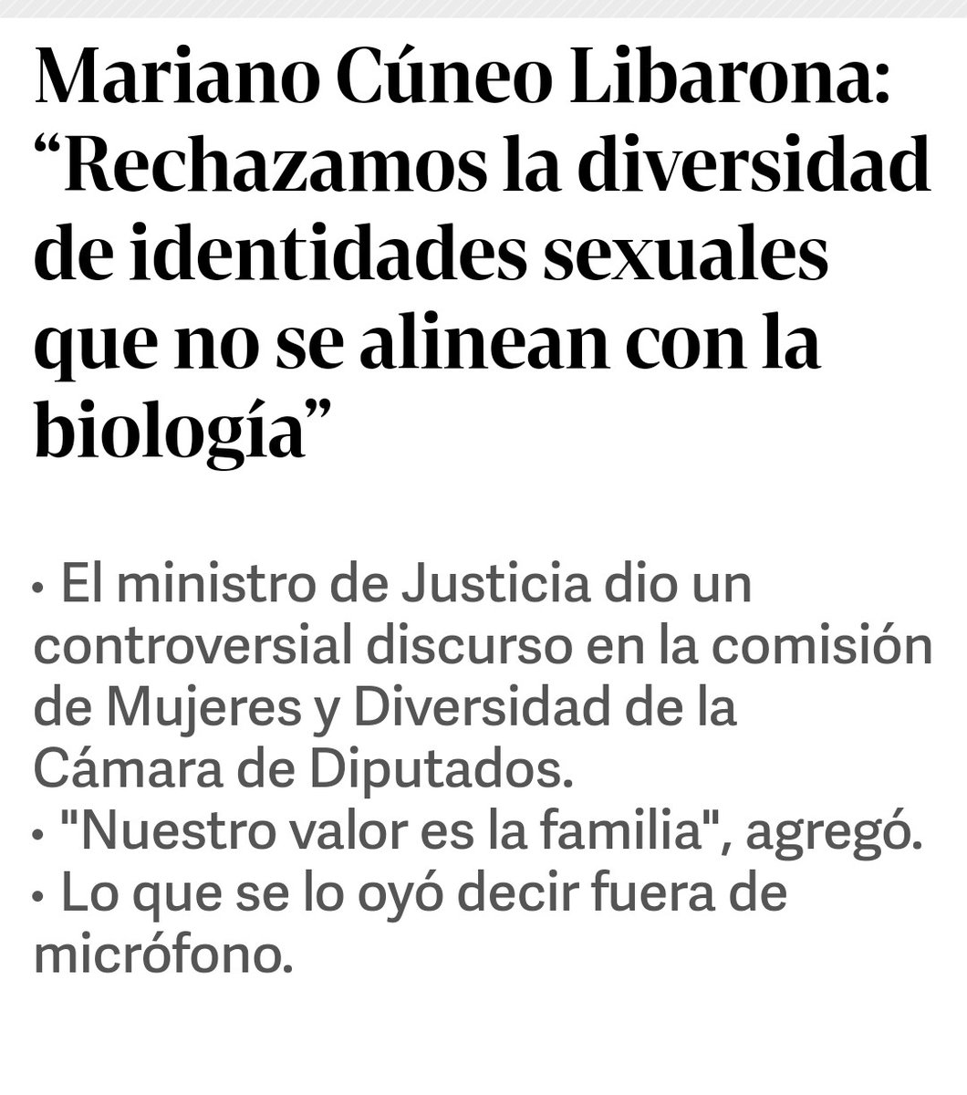 Sin novedad en las palabras de Libarona, eso piensa LLA, como todos los fachos del mundo. Lo grave es que gobiernan y el Estado incumple y alienta a incumplir los derechos nacionales e internacionales que son compromiso por una sociedad democrática y sin violencias. #QueSeVayan
