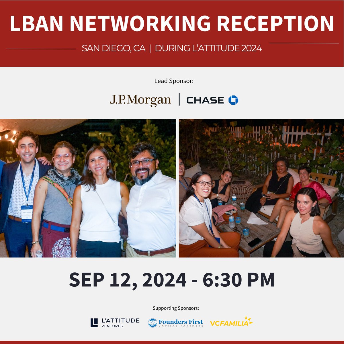 Join us in #SanDiego on Thu, Sep 12! Connect with LBAN alumni, capital providers, entrepreneurs, and more. Whether you are attending L'ATTITUDE or live in the surrounding area, we hope you can join us for an incredible night of networking! Register now lu.ma/sy3gwy19