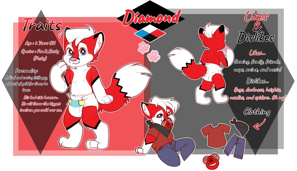 Fussy_Fusky's tweet photo. ♦️His name is Diamond because of the diamond like marks on his fur and ears
♦️He absolutely loves sweets
♦️He is smaller than average babs at 2'2" tall
♦️ He'll rub his paws together to get anything off them, but he makes a mess of himself.
♦️ He howls when excited or happy https://t.co/YSCUJoLTO4