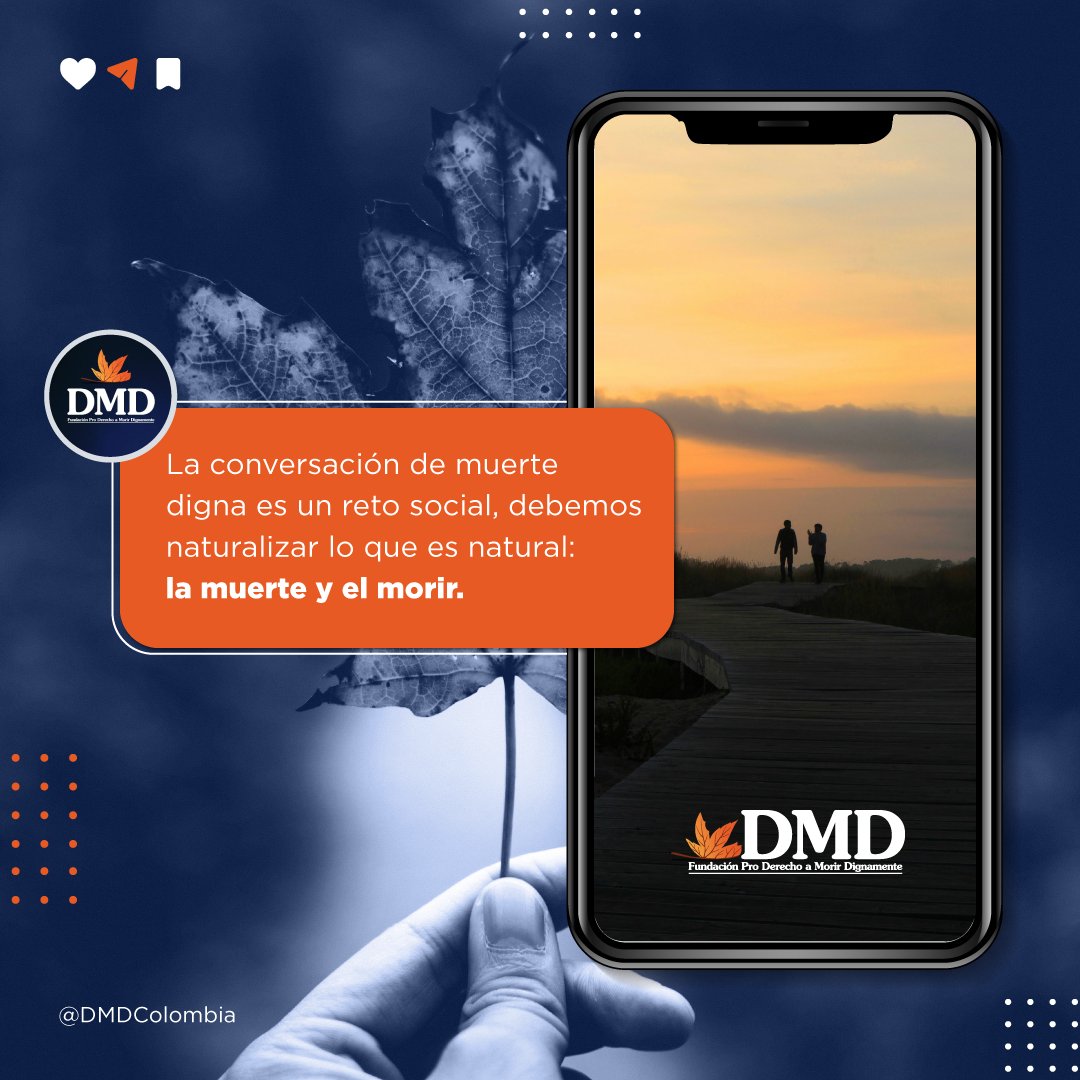 🍁Hablar de muerte digna es una conversación que debe iniciar por el respeto a la autonomía. Debemos seguir caminando para naturalizar la muerte tal cual como vivimos la vida, siempre en dignidad 🍁
#FundaciónDMD #AfiliaciónDMD #TuVozTusDeseos #MuerteDigna  #morirdignamente
