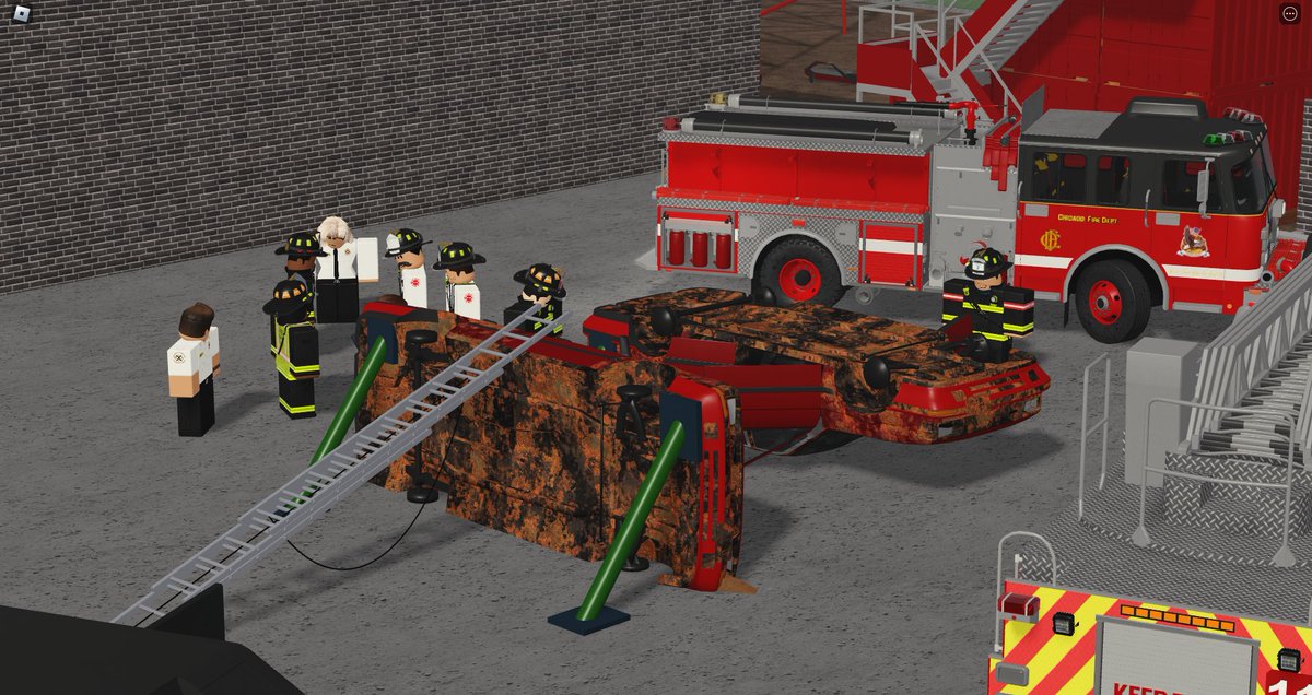 CFD_RBLX's tweet image. Vehicle Extraction Exercise at Quinn Fire Academy today. To join our department be sure to join our Discord and submit an Application #Roblox #Robloxfirefighting #RobloxChicago #ChicagoFireDepartment