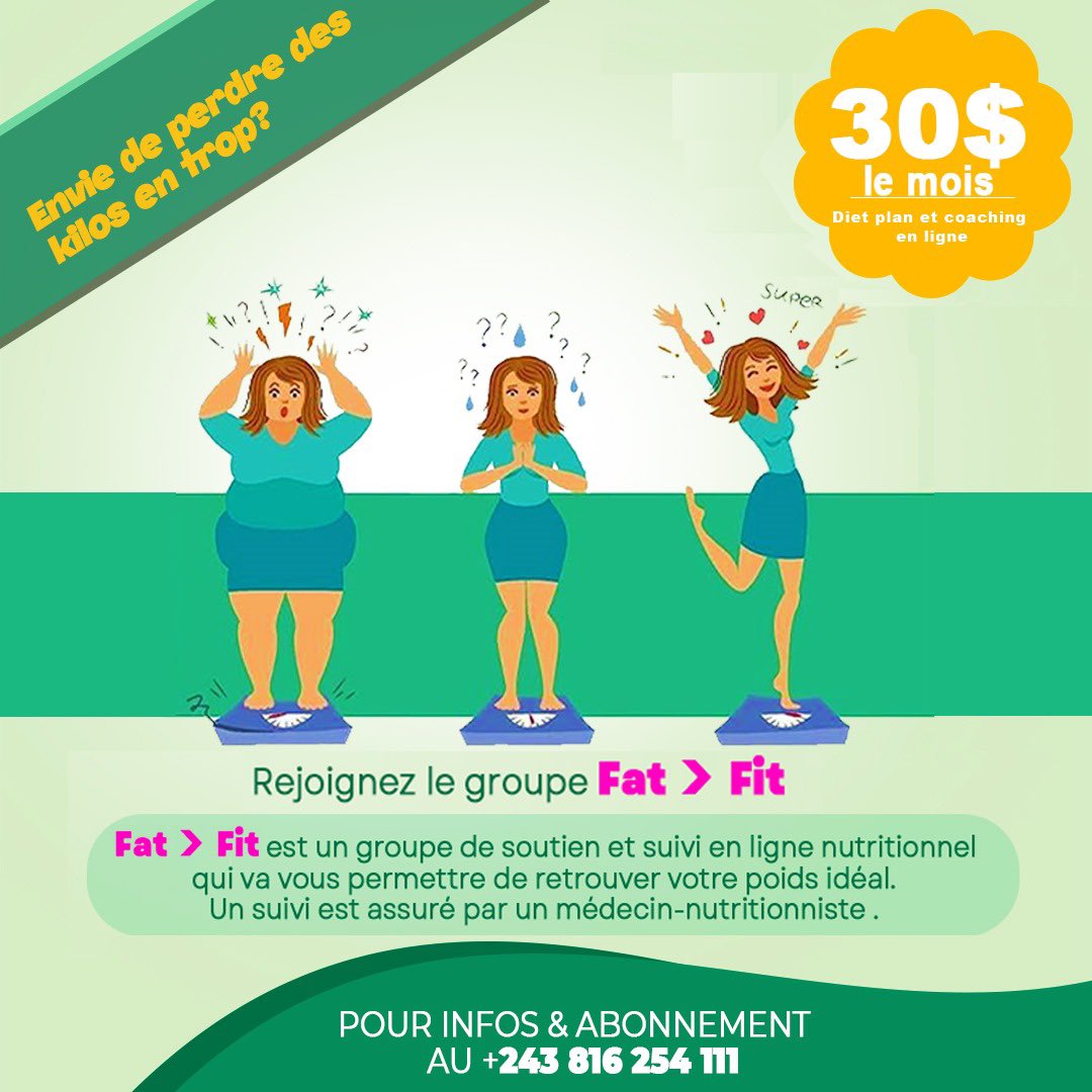 KahashaNathalie's tweet photo. J’ai grossi,
Quoi faire?
Rejoignez le groupe Fat⏩️fit qui va vous permettre de retrouver votre poids idéal en combinant un diet plan et un suivi en ligne.
#weightloss #diet #cestpossible #stopobesité
@central_sage @beton_junior @PreciliaMecken https://t.co/401Ug14KKc