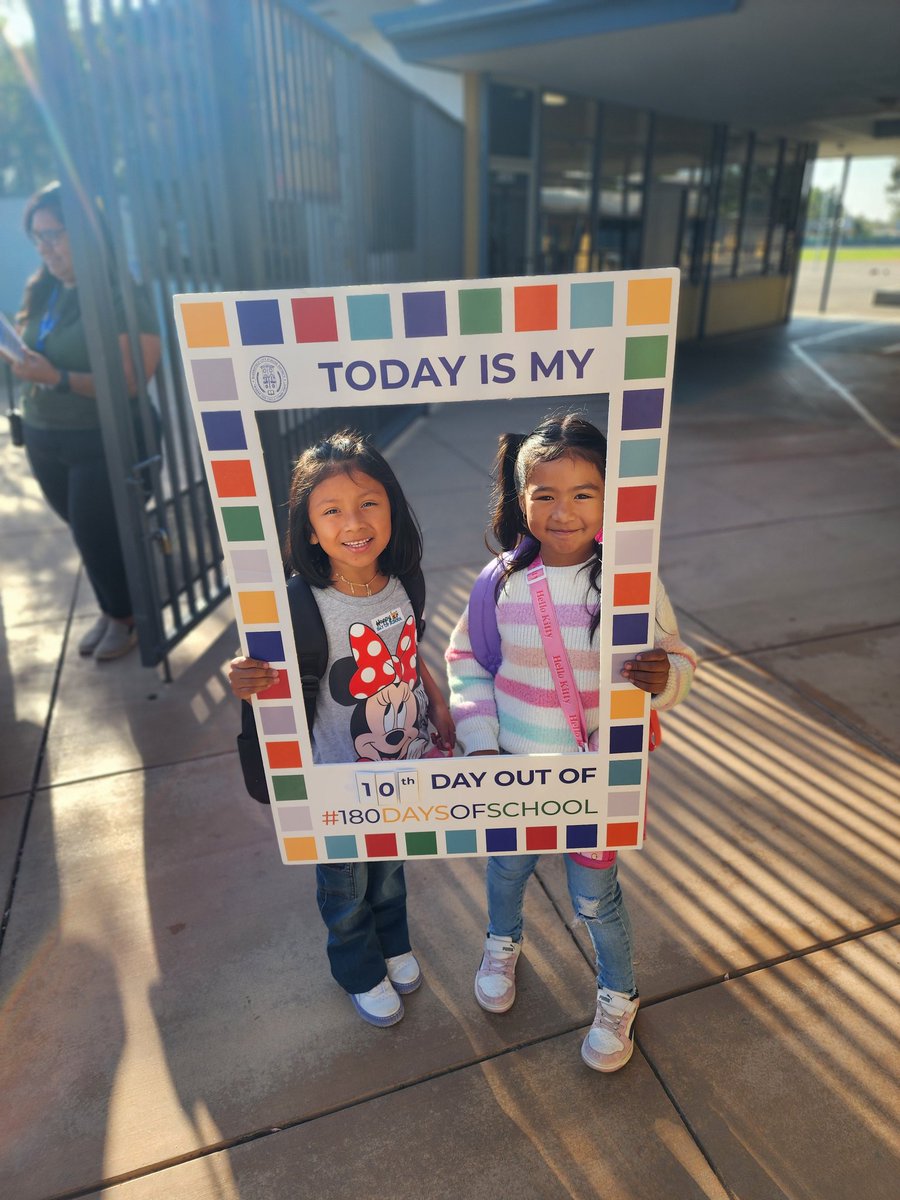 And just like that it's already tye 10th day of school. Our Falcons were bright eyed and busy tailed today as they arrived this morning to music and 10th day of school stickers.