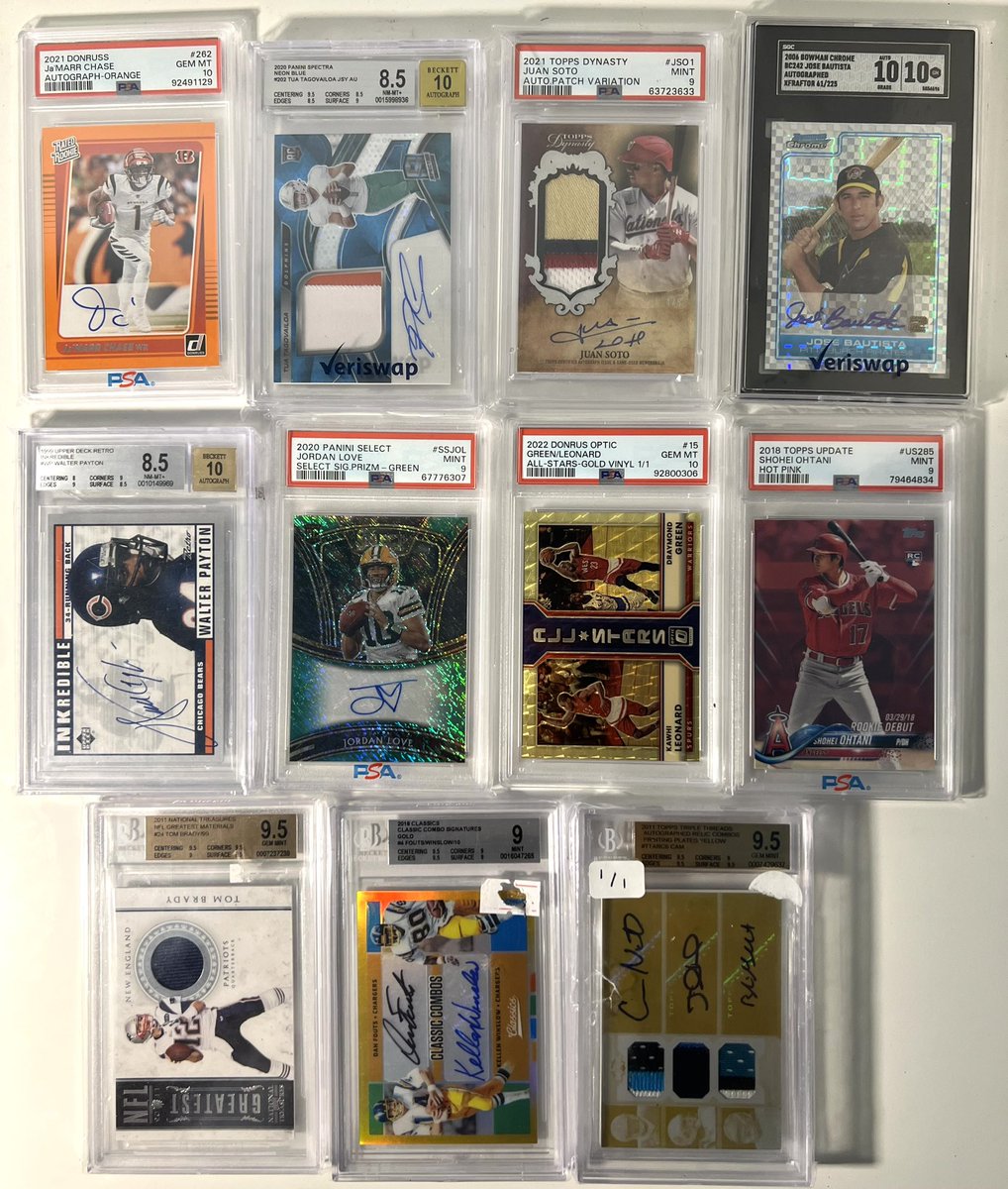 NoHoldsCards's tweet image. SLAB MEGA SALES POST 🚨🚨

Reply/DM for Prices here 🔥

Every slab that sells from this post adds $5 to the pot. One random reposter gets the pot tomorrow morning! 

If 20 slabs sell, that’s $100 to one of you! 

Motivated to make deals tonight, let’s make it happen 🤝