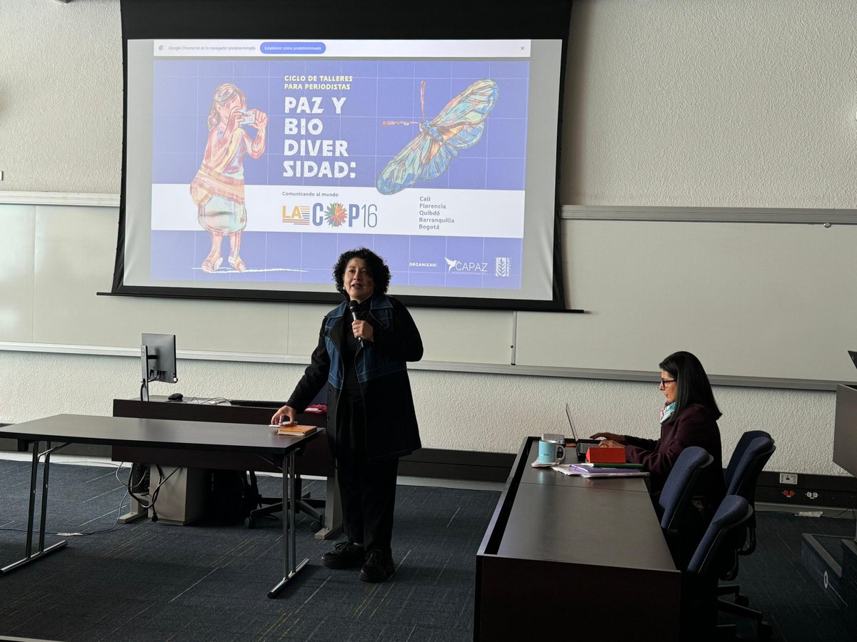 wikimediaco's tweet photo. 🌱 #PazConLaNaturaleza🧶1de2 | @GuteMonik, Directora Ejecutiva de 🇨🇴#WikimediaColombia, está participando en el taller "Paz y Biodiversidad: Comunicando al Mundo la #COP16Colombia, organizado por @Instituto_CAPAZ, @inst_humboldt @MinAmbienteCo https://t.co/I4rHOaIKUL