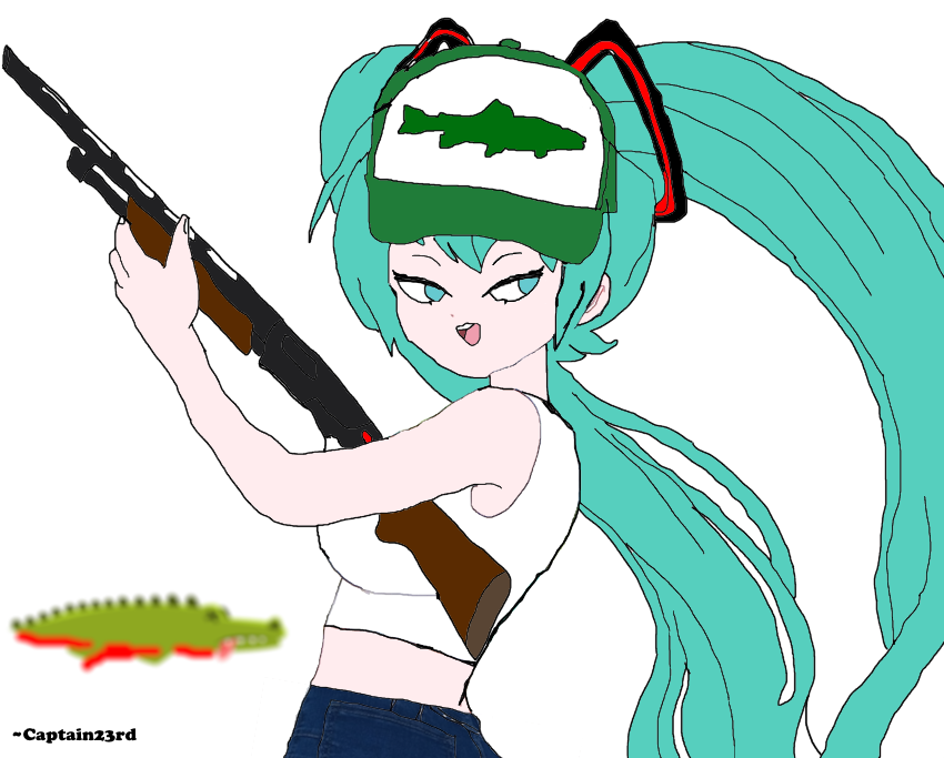Well since everyone is now drawing #HatsuneMiku i went ahead and did my own variant of #Florida Miku.
Not sure if ill do Brazillan Miku yet but we shall see