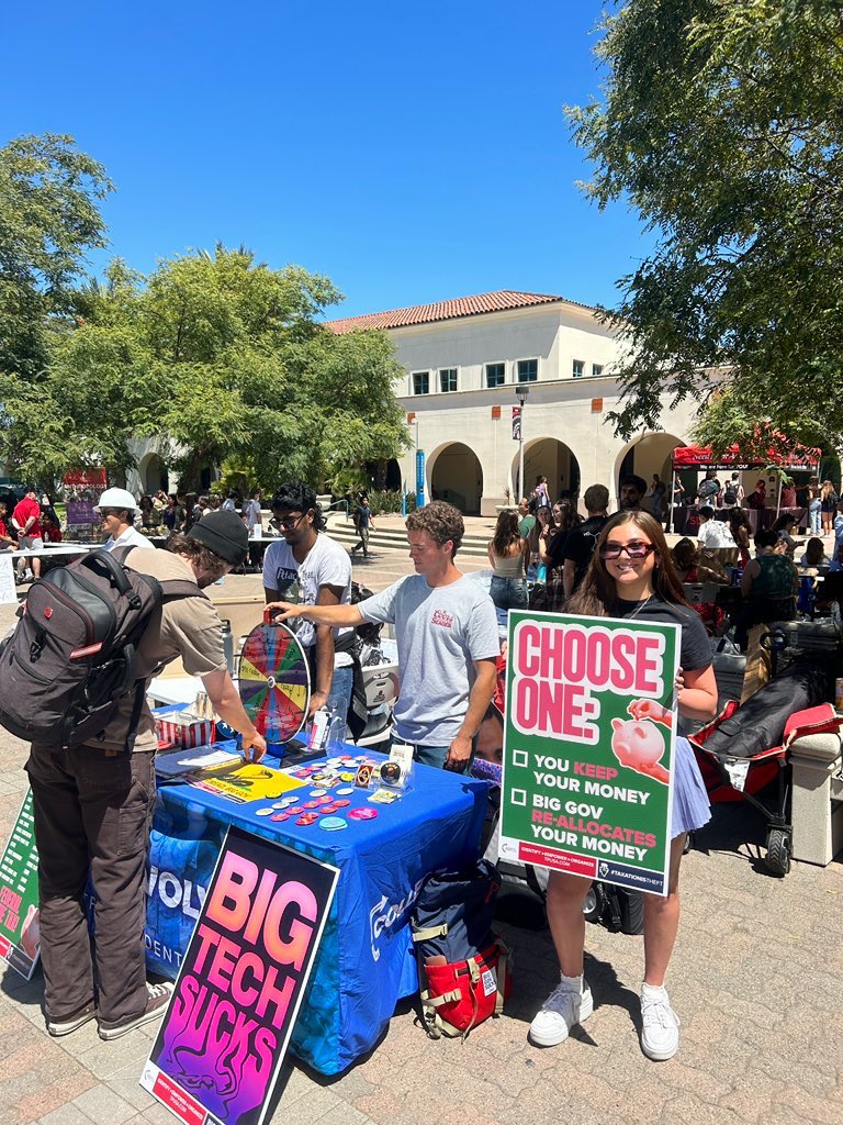 Julia Cartwright (@jcartwrightt13) on Twitter photo 🚨 200+ Sign-Ups at the <a href="/SDSU/">San Diego State University</a> club fair yesterday! 🚨
👏🏻 <a href="/TPUSAatSDSU/">Turning Point USA at SDSU</a> is ready for another year full of freedom & fun! 👏🏻
| <a href="/tpusastudents/">TPUSA Students</a> | <a href="/TPUSA/">Turning Point USA</a> | <a href="/charliekirk11/">Charlie Kirk</a> |
| #FreeSpeech | #TaxesAreShady | #TPUSA | #TPUSAStudents | #turningpointusa | 🚨 200+ Sign-Ups at the <a href="/SDSU/">San Diego State University</a> club fair yesterday! 🚨
👏🏻 <a href="/TPUSAatSDSU/">Turning Point USA at SDSU</a> is ready for another year full of freedom & fun! 👏🏻
| <a href="/tpusastudents/">TPUSA Students</a> | <a href="/TPUSA/">Turning Point USA</a> | <a href="/charliekirk11/">Charlie Kirk</a> |
| #FreeSpeech | #TaxesAreShady | #TPUSA | #TPUSAStudents | #turningpointusa |
