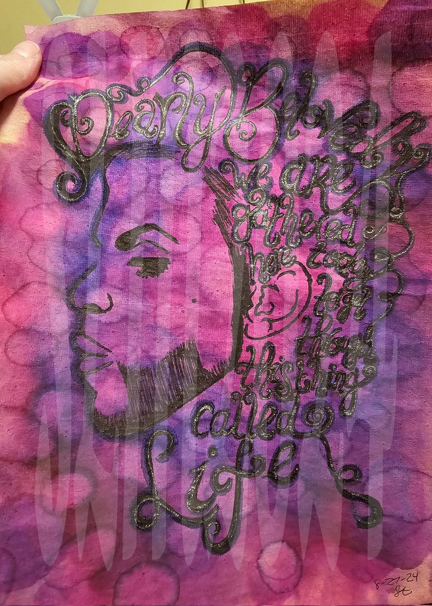 I tried again on some different paper. The alcohol ink I use to dye the paper doesn't spread so easily on this paper, which made some aspects of this piece harder than it needed to be. I still like how it turned out, though!