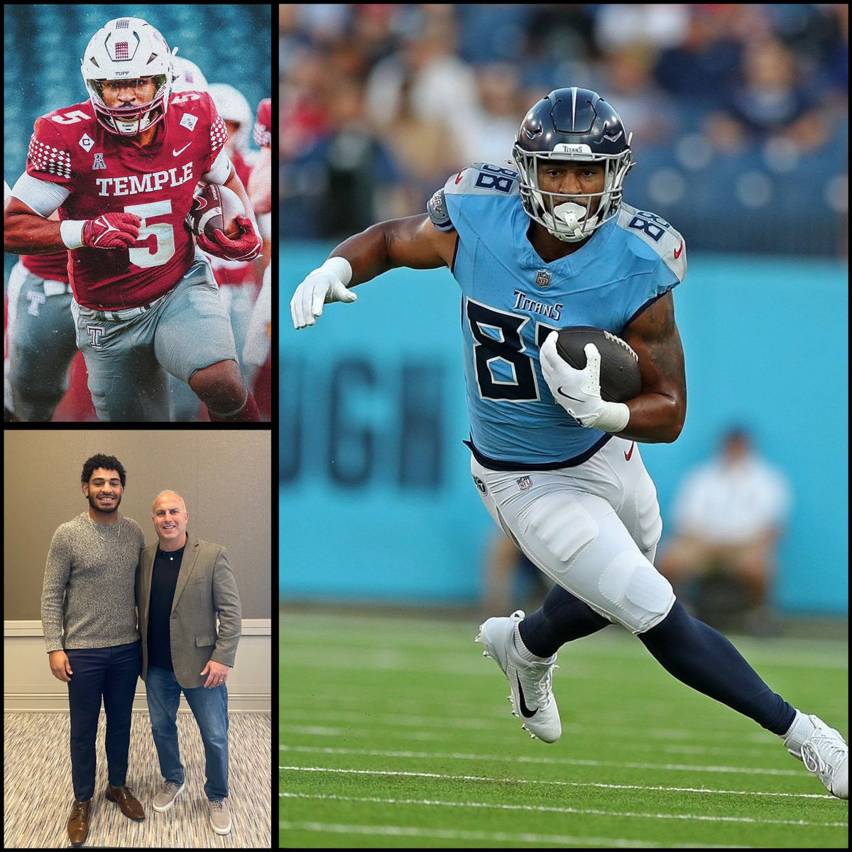 So PROUD of this young MAN! 
CONGRATS @DMR717_on making
the <a href="/Titans/">Tennessee Titans</a> 53 man roster!
From <a href="/Temple_FB/">Temple Football</a> to the <a href="/NFL/">NFL</a>!
For two old heads, a SMALL WORLD backstory makes this one SPECIAL.
I played against DMR's dad in college. 
#ItsAboutMoreThanJustFootball
#TempleTUFF #SingleDigit #NFL