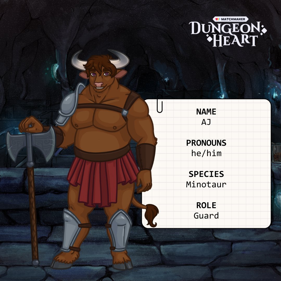 Who guards the labyrinth? That would be AJ, the minotaur 🐂. AJ also enjoys drinking tea 🍵. #indiegame #indiegames #cozygames
