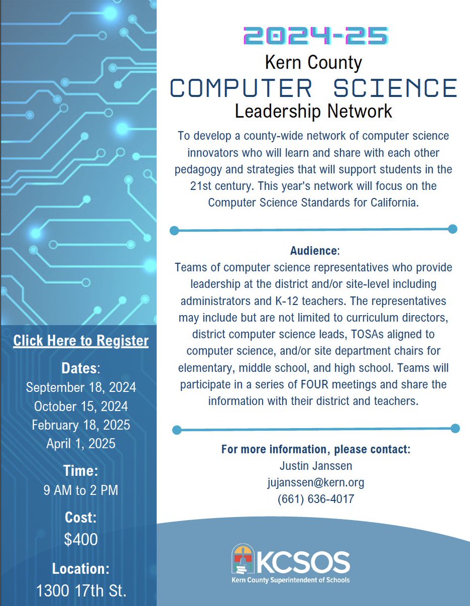 Chelsy Lancaster (@chelsy4steam) on Twitter photo Join <a href="/STEAMJanssen/">JustinSTEAMJanssen</a> for the Kern County Computer Science Leadership Network to be a part of the growing community of computer science innovators in KC. Hope to see you there! <a href="/miroyscience/">Michelle Roy</a> <a href="/teachsci8/">Holli Gonzalez</a> <a href="/4kyleatkin/">Kyle Atkin</a> Join <a href="/STEAMJanssen/">JustinSTEAMJanssen</a> for the Kern County Computer Science Leadership Network to be a part of the growing community of computer science innovators in KC. Hope to see you there! <a href="/miroyscience/">Michelle Roy</a> <a href="/teachsci8/">Holli Gonzalez</a> <a href="/4kyleatkin/">Kyle Atkin</a>