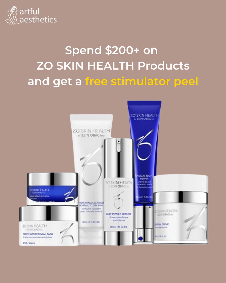 ArtfulSkin's tweet image. 🧴 #ZO Skin Health: Spend $200+ and receive a free stimulator peel
❄️ #CoolSculpting: 60% off to target stubborn areas
🖥️ #ShapeScale: Free body scan with CoolSculpting (and/or weight-loss shots) to track your progress