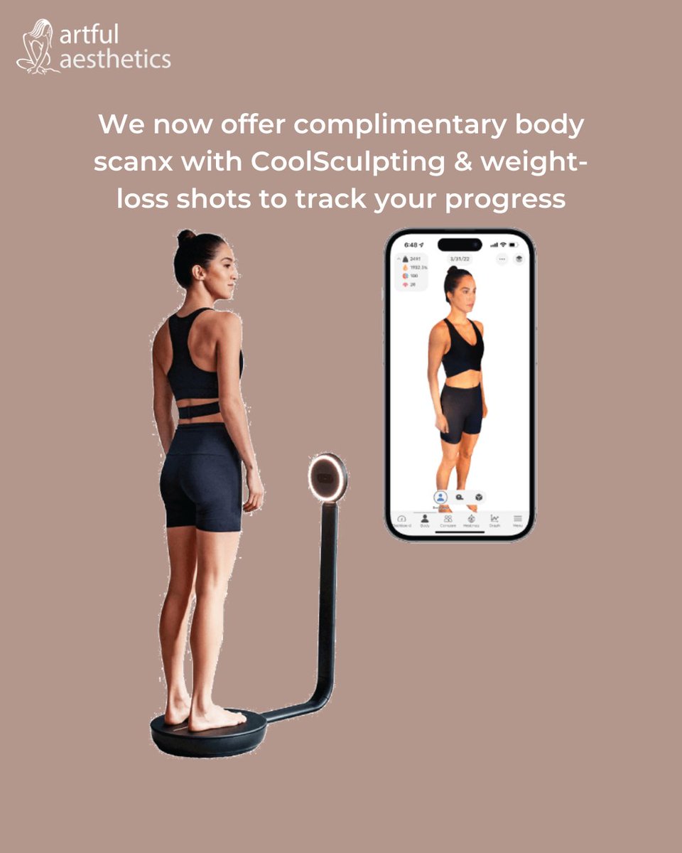 ArtfulSkin's tweet image. 🧴 #ZO Skin Health: Spend $200+ and receive a free stimulator peel
❄️ #CoolSculpting: 60% off to target stubborn areas
🖥️ #ShapeScale: Free body scan with CoolSculpting (and/or weight-loss shots) to track your progress