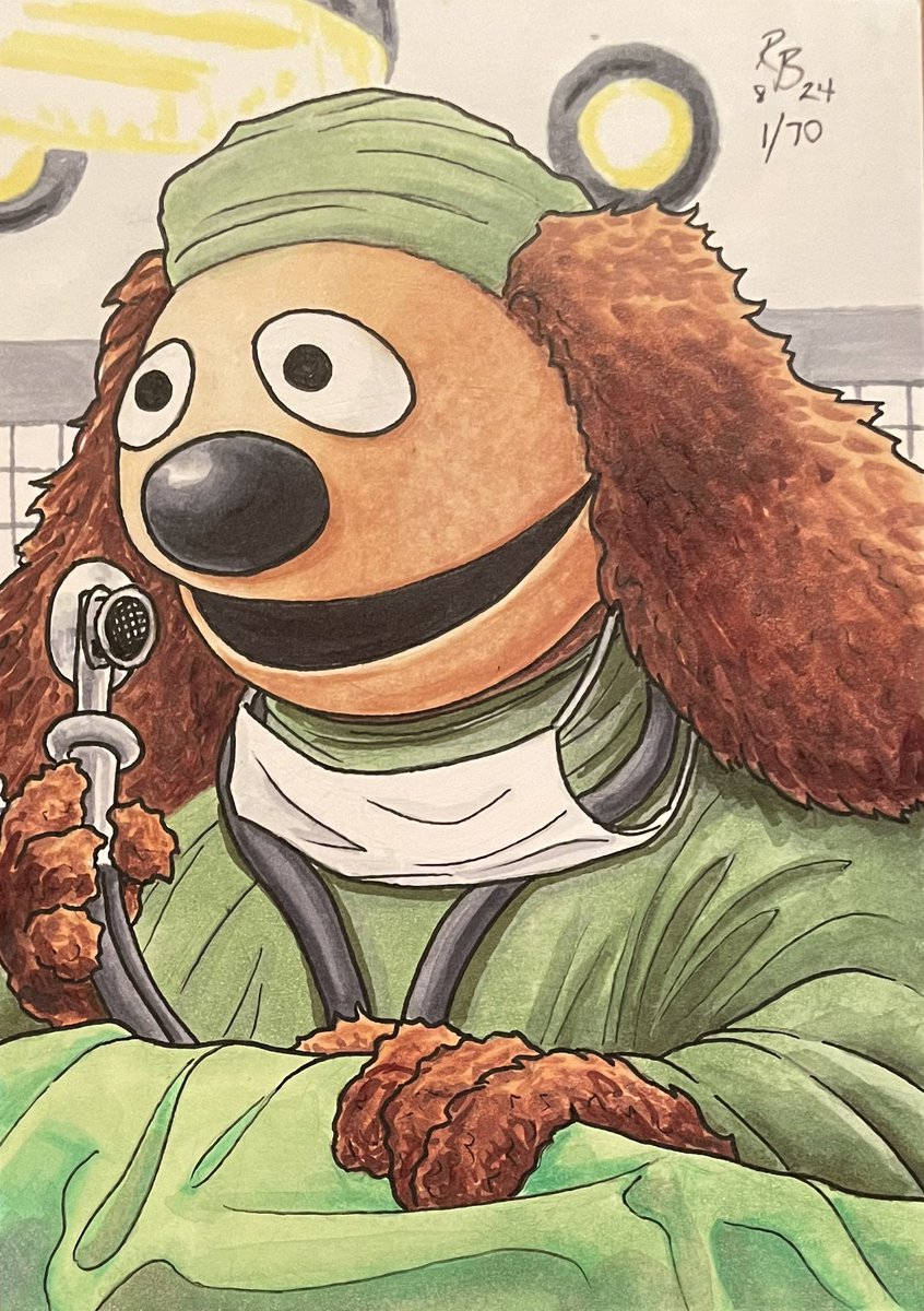 RobertBakerArt's tweet image. First post in a long time! Going to give this weekly Muppets a go from @TheMuppets for their 70th anniversary #themuppets70 starting with Rowlf the Dog, from one of the best recurring skits, Veterinarian’s Hospital. #muppets #rowlf #drawing #copic