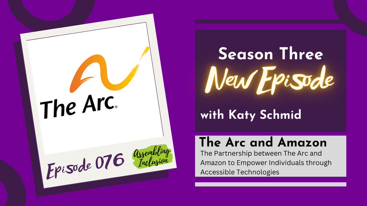 Season 3 is here! We talked to Katy Schmid from <a href="/TheArcUS/">The Arc of the United States</a> about the partnership with <a href="/amazon/">Amazon</a> to distribute 5000 devices to individuals with disabilities. Learn all about how this program is going! 

podcasters.spotify.com/pod/show/assem…