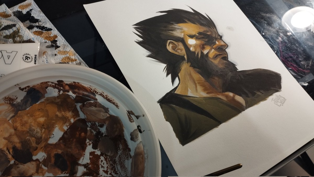 Little WOLVERINE PORTRAIT 
A4 GOUACHE
#tomaselliart #Wolverine #MarvelComics #xmen #traditionalart #gouache #illustration #comicartist #CoverArtist #painter