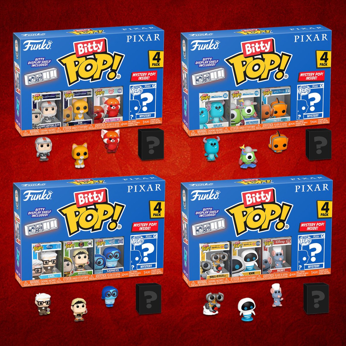 The Scarlet Joker on X: "New Disney Pixar Bitty Pops now available for  Preorder on Amazon! #Ad https://t.co/vJzfVJvDBf Order: Lightyear, Monsters  Inc, Up, WALL-E #Funko #FunkoPop #Disney #Pixar #ToyStory #MonstersInc #Up # WALLE