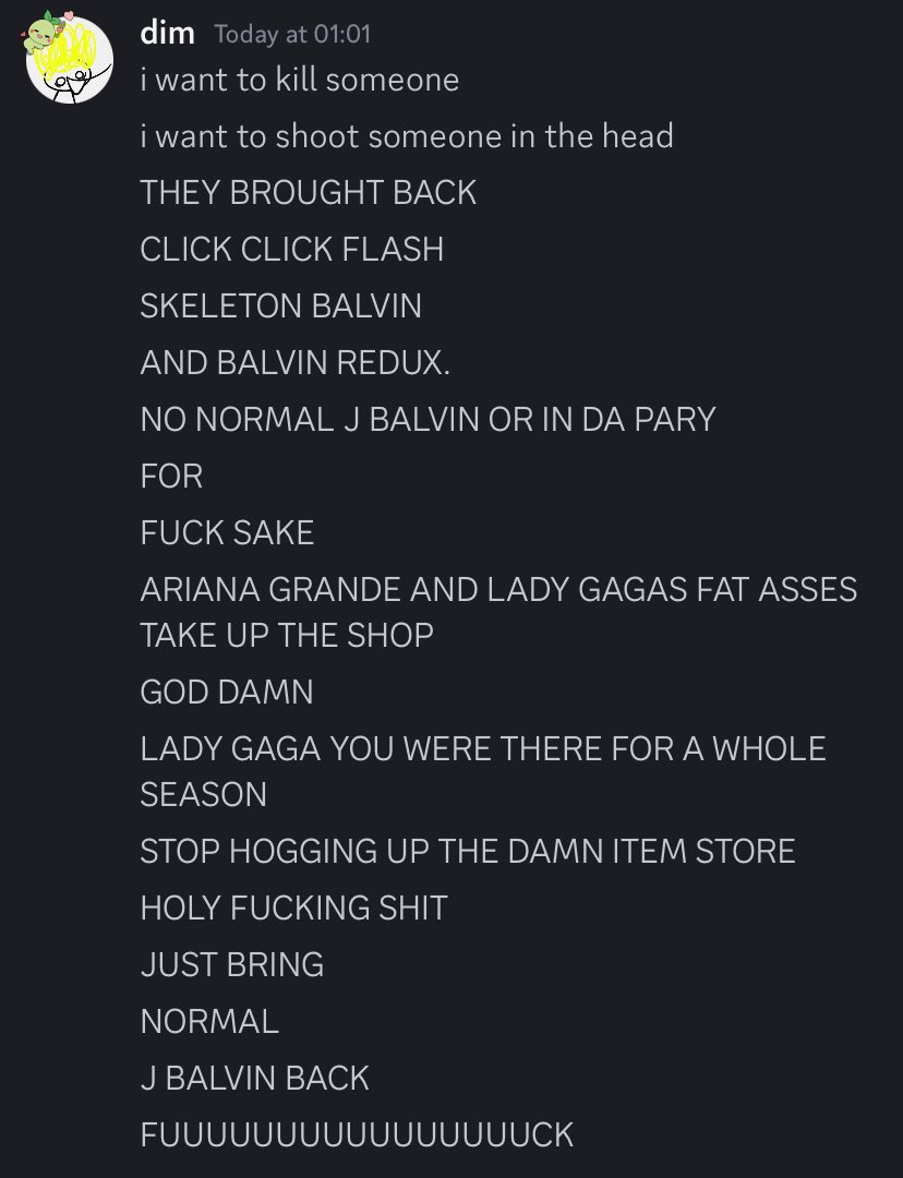 ThatDimGuy's tweet image. bad day for normal balvin/in da party wanters like me