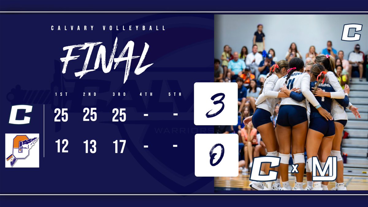 Calvary_Volleyball (@calvary_vb) on Twitter photo The <a href="/SportsCalvary/">Calvary Christian HS</a> warriors defeated Osceola in straight sets tonight. The warriors were led by
<a href="/PeytonSloneVB26/">Peyton Slone</a> with 11 kills .417 hit efficiency, Siler-Nixon with 7 kills .500 hit efficiency, Sarigumba 32 assists, & Slater 19 digs.
<a href="/Biggamebobby/">Bob Putnam</a> <a href="/PrepVolleyball/">PrepVolleyball.com</a> The <a href="/SportsCalvary/">Calvary Christian HS</a> warriors defeated Osceola in straight sets tonight. The warriors were led by
<a href="/PeytonSloneVB26/">Peyton Slone</a> with 11 kills .417 hit efficiency, Siler-Nixon with 7 kills .500 hit efficiency, Sarigumba 32 assists, & Slater 19 digs.
<a href="/Biggamebobby/">Bob Putnam</a> <a href="/PrepVolleyball/">PrepVolleyball.com</a>