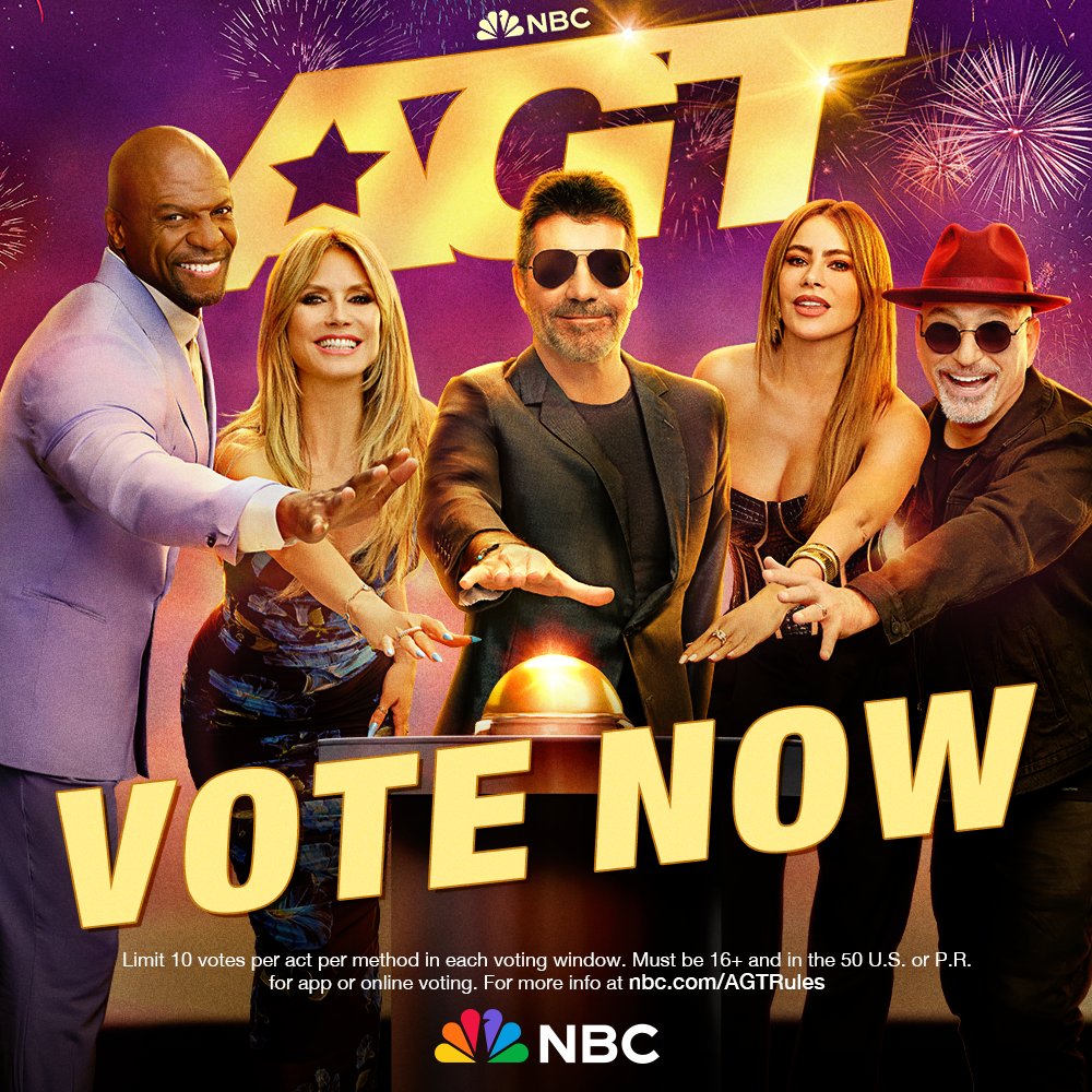 AGT's tweet photo. if you want to see your faves in the semifinals you gotta vote. #AGT

✅ AGT's official app
✅ https://t.co/5CH3cKVynp https://t.co/pGYidBqa1m