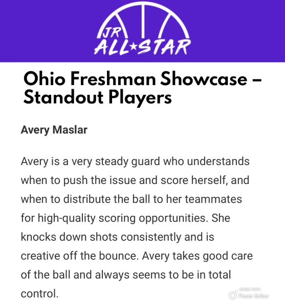 Avery Maslar (@avery_maslar) on Twitter photo Thank you <a href="/JrAllStarOH/">Ohio Jr. All-Star GBB</a> for the recognition from the Freshman Showcase! <a href="/iam_mr_miyagi/">Rollie Smith</a> <a href="/ABCBasketball2/">Argento Bball Club</a> <a href="/MImystics/">Michigan Mystics</a> <a href="/Magshoopsters/">Magnificat Basketball</a> Thank you <a href="/JrAllStarOH/">Ohio Jr. All-Star GBB</a> for the recognition from the Freshman Showcase! <a href="/iam_mr_miyagi/">Rollie Smith</a> <a href="/ABCBasketball2/">Argento Bball Club</a> <a href="/MImystics/">Michigan Mystics</a> <a href="/Magshoopsters/">Magnificat Basketball</a>
