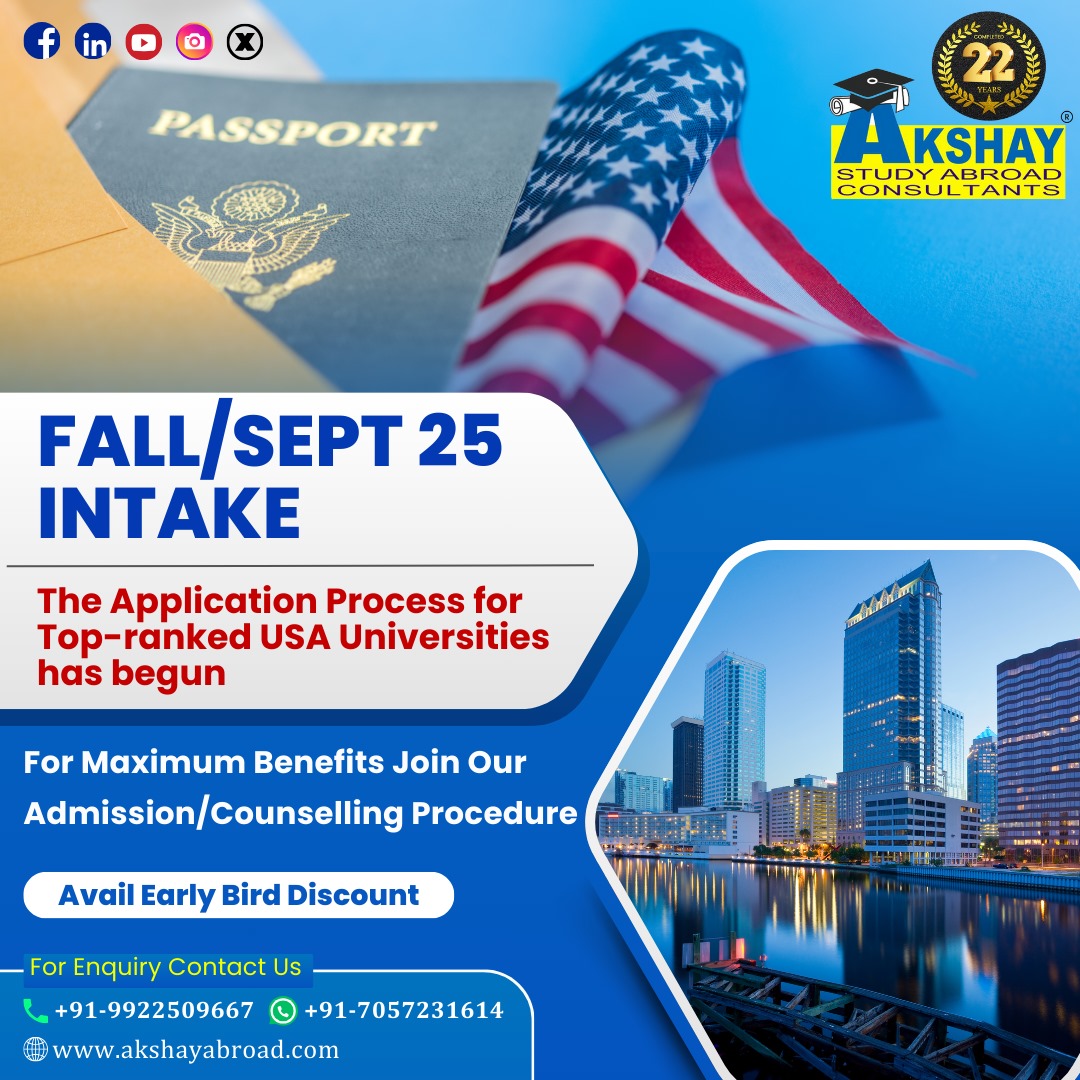AkshayStudy's tweet image. 🌟 Dreaming of Studying in the USA? 🇺🇸
Why not get the best guidance if you're aiming for the best?

Contact us now to learn more!

Visit our website: akshayabroad.com

#StudyInUSA #Fall2025Intake #TopUniversities #WhyASAC #YourDreamsOurGuidance #AkshayStudyAbroad
